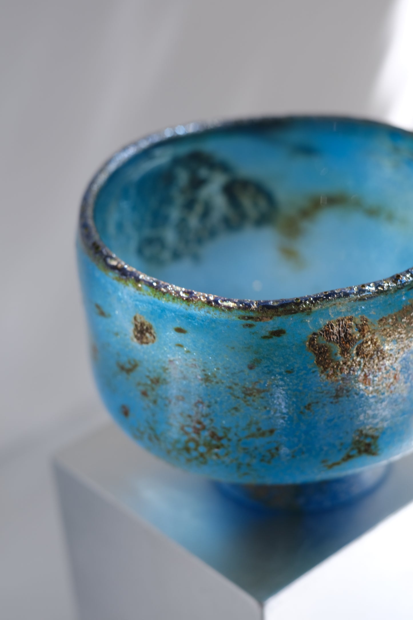 辻野剛 "abyss"玻璃茶碗 - 湛藍05