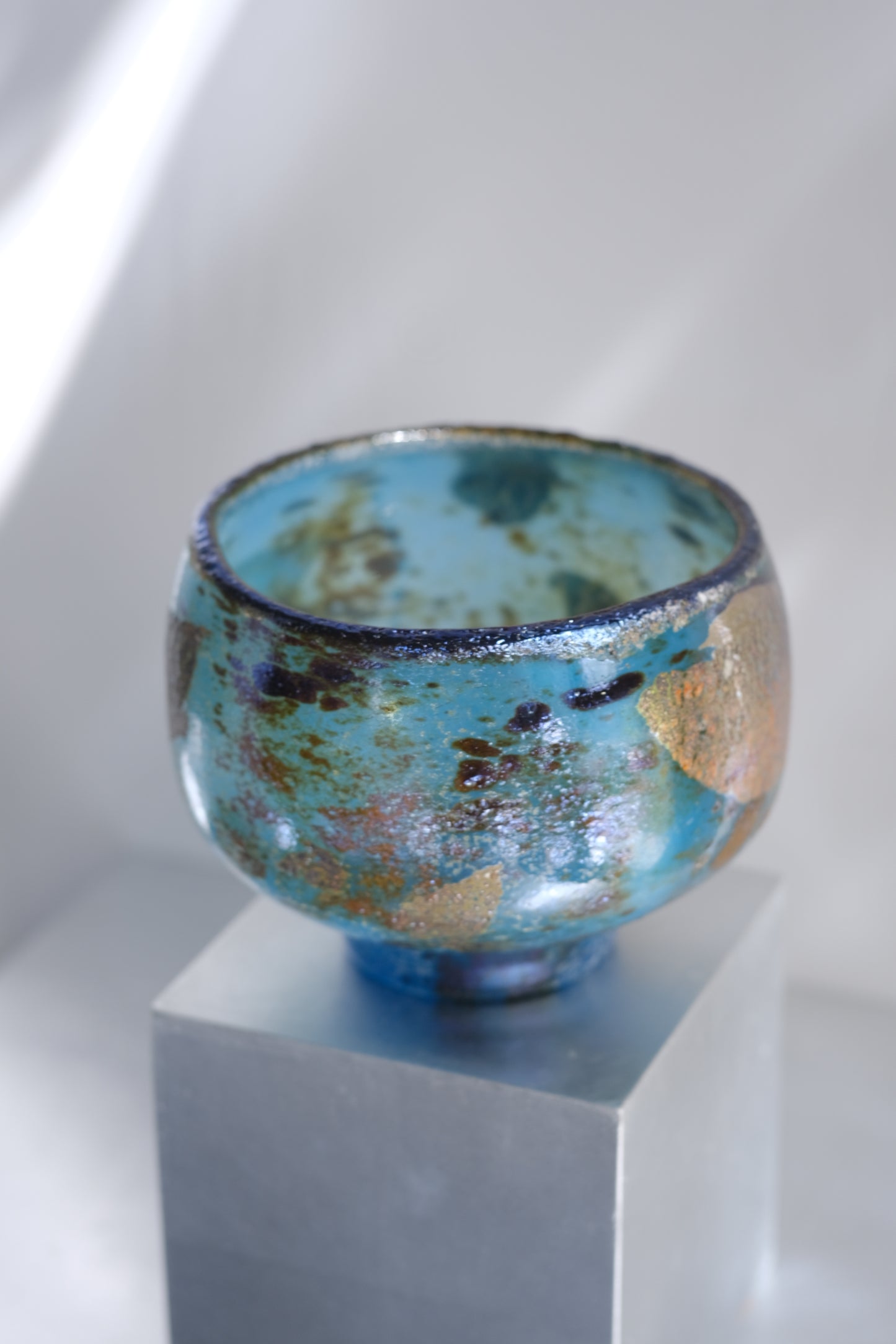 辻野剛 "abyss"玻璃茶碗 - 湛藍06