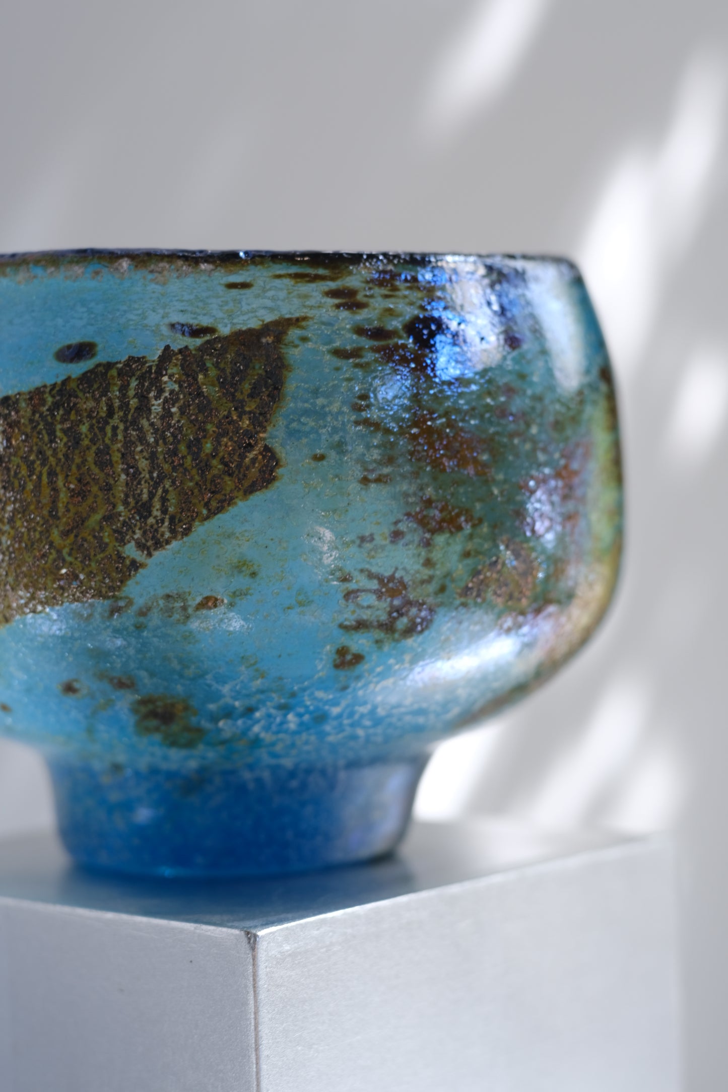 辻野剛 "abyss"玻璃茶碗 - 湛藍06