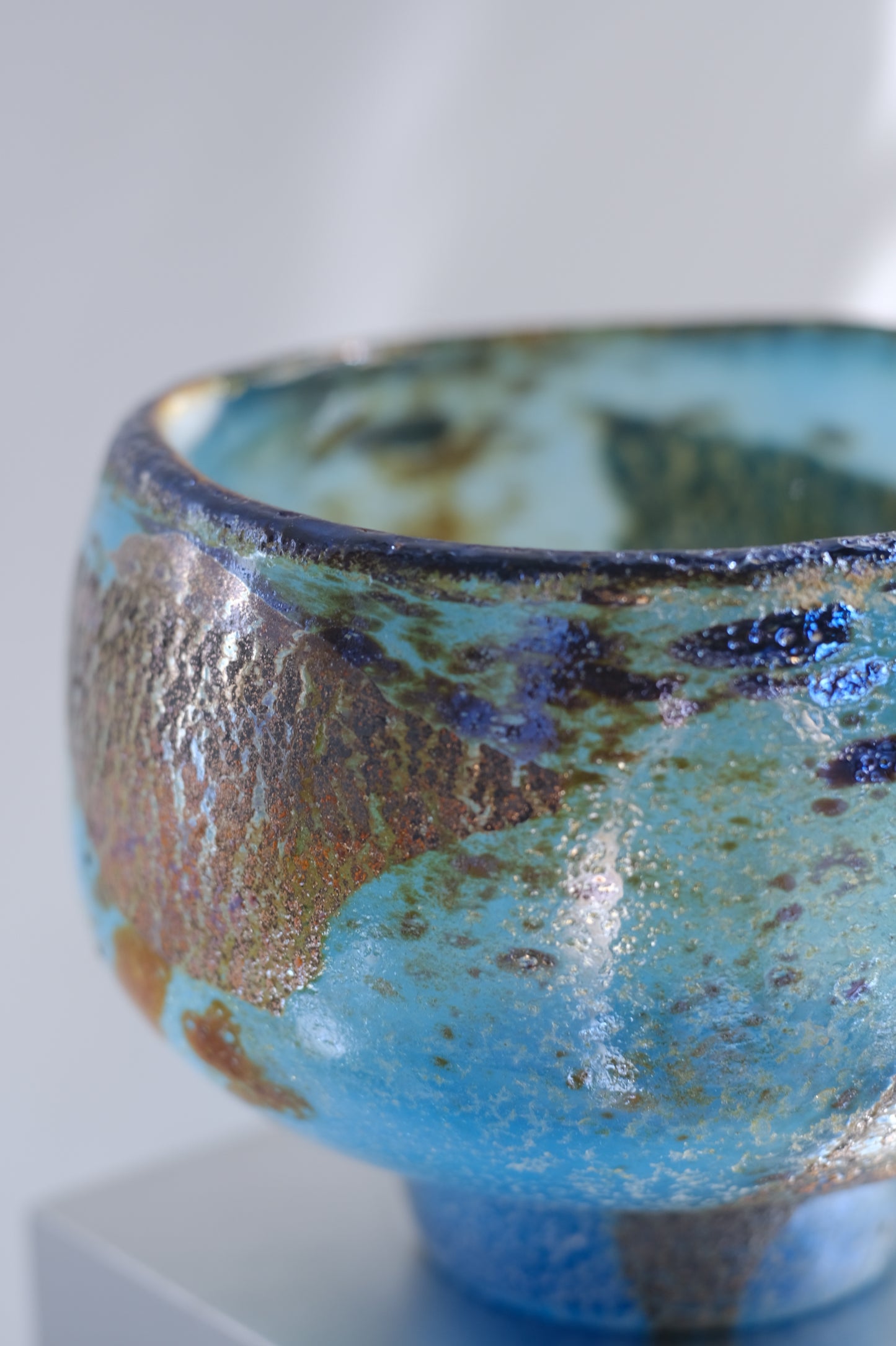 辻野剛 "abyss"玻璃茶碗 - 湛藍06