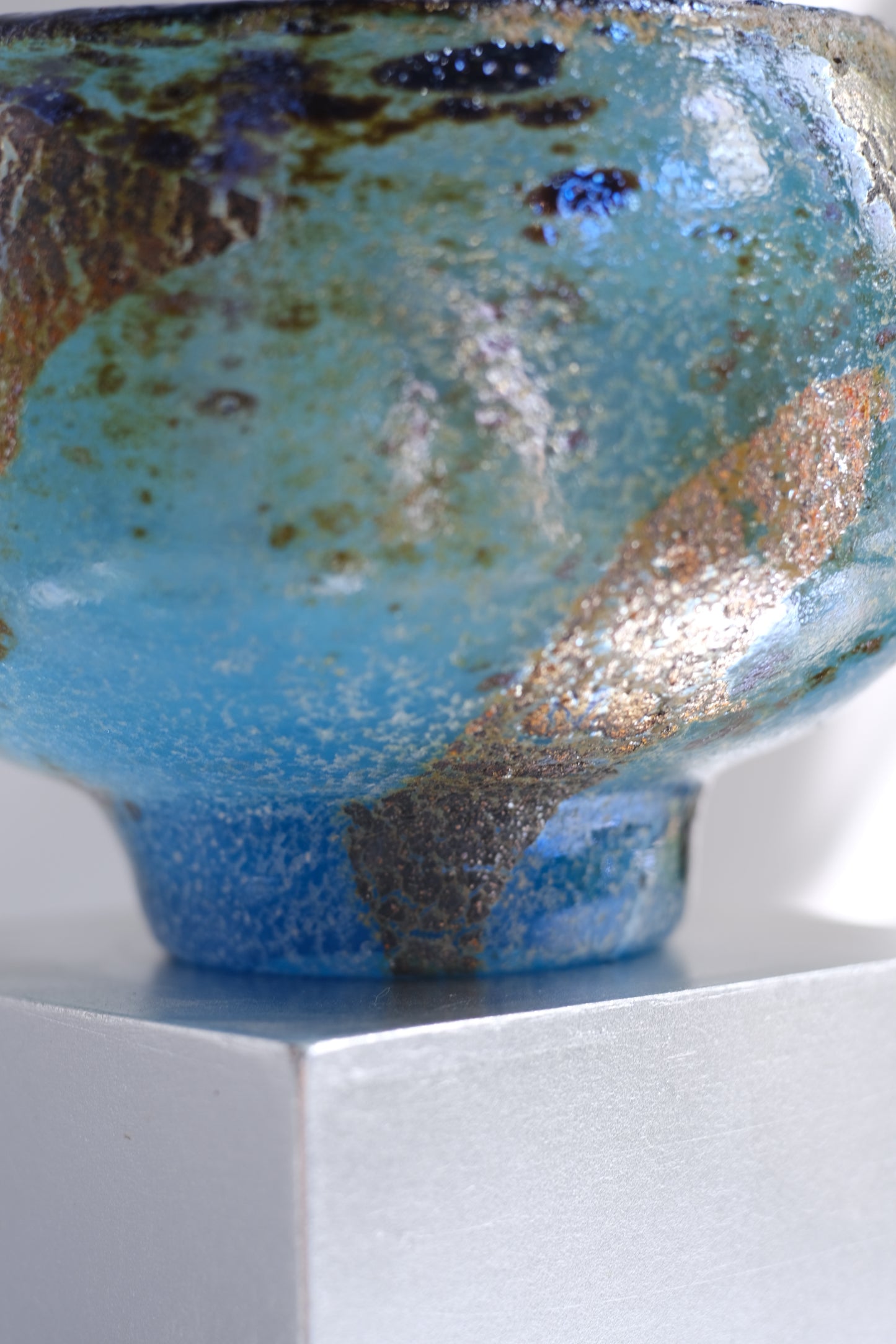 辻野剛 "abyss"玻璃茶碗 - 湛藍06