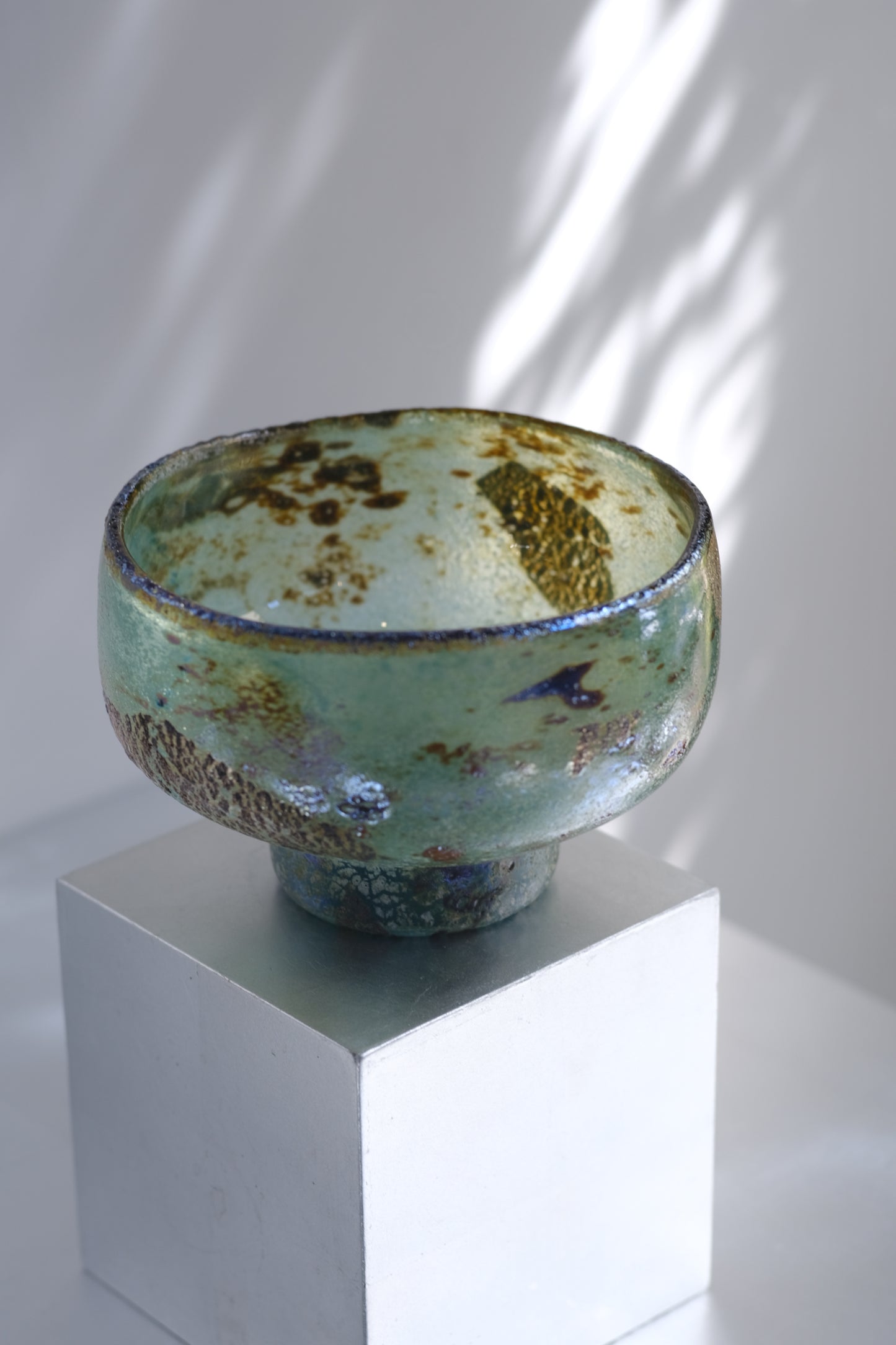 辻野剛 "abyss"玻璃茶碗 - 青綠07