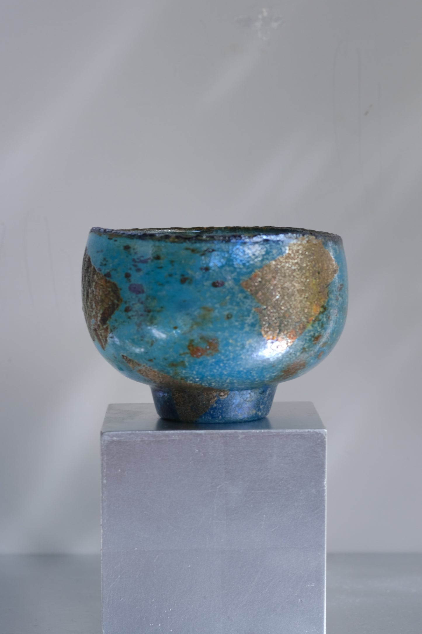 辻野剛 "abyss"玻璃茶碗 - 湛藍04