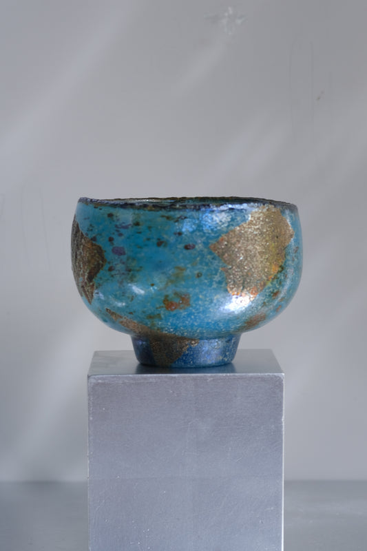 辻野剛 "abyss"玻璃茶碗 - 湛藍04