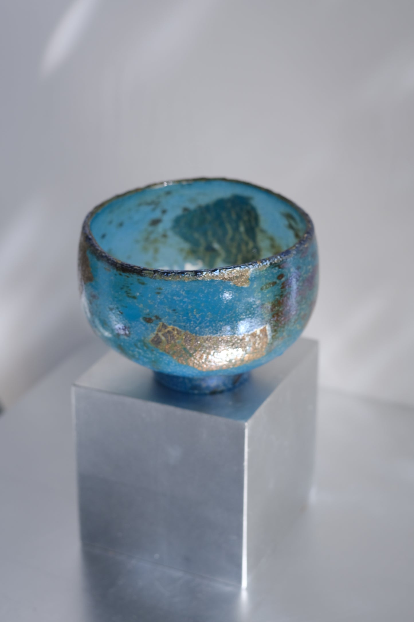 辻野剛 "abyss"玻璃茶碗 - 湛藍04