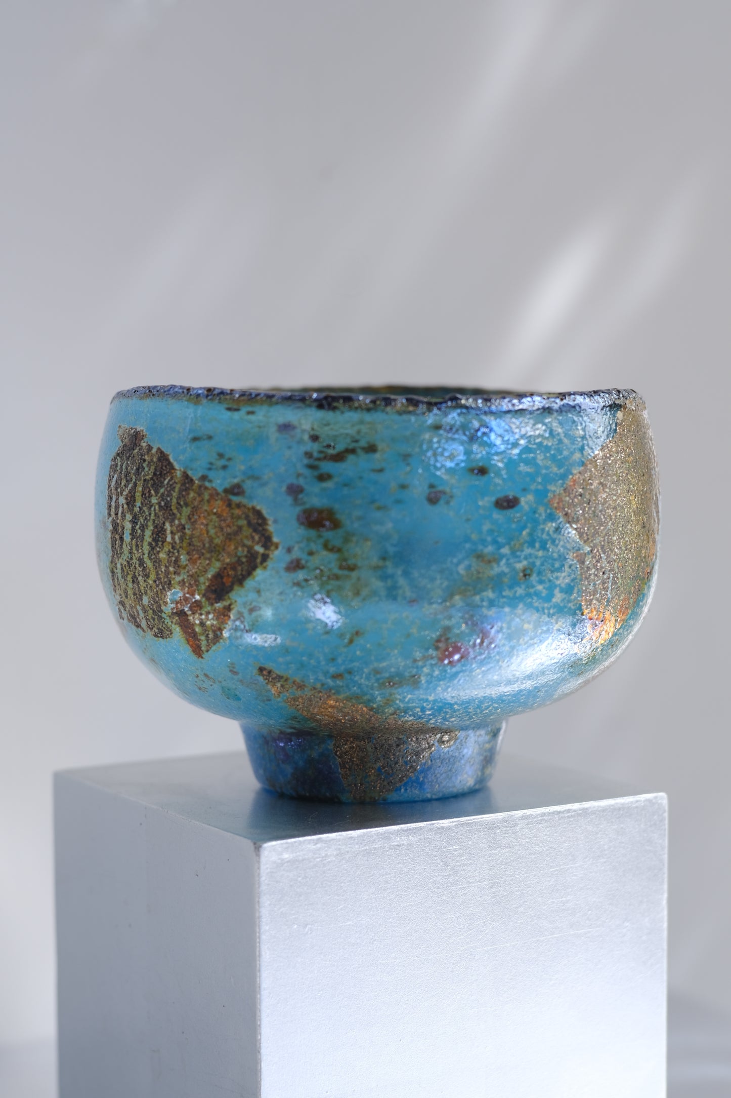 辻野剛 "abyss"玻璃茶碗 - 湛藍04