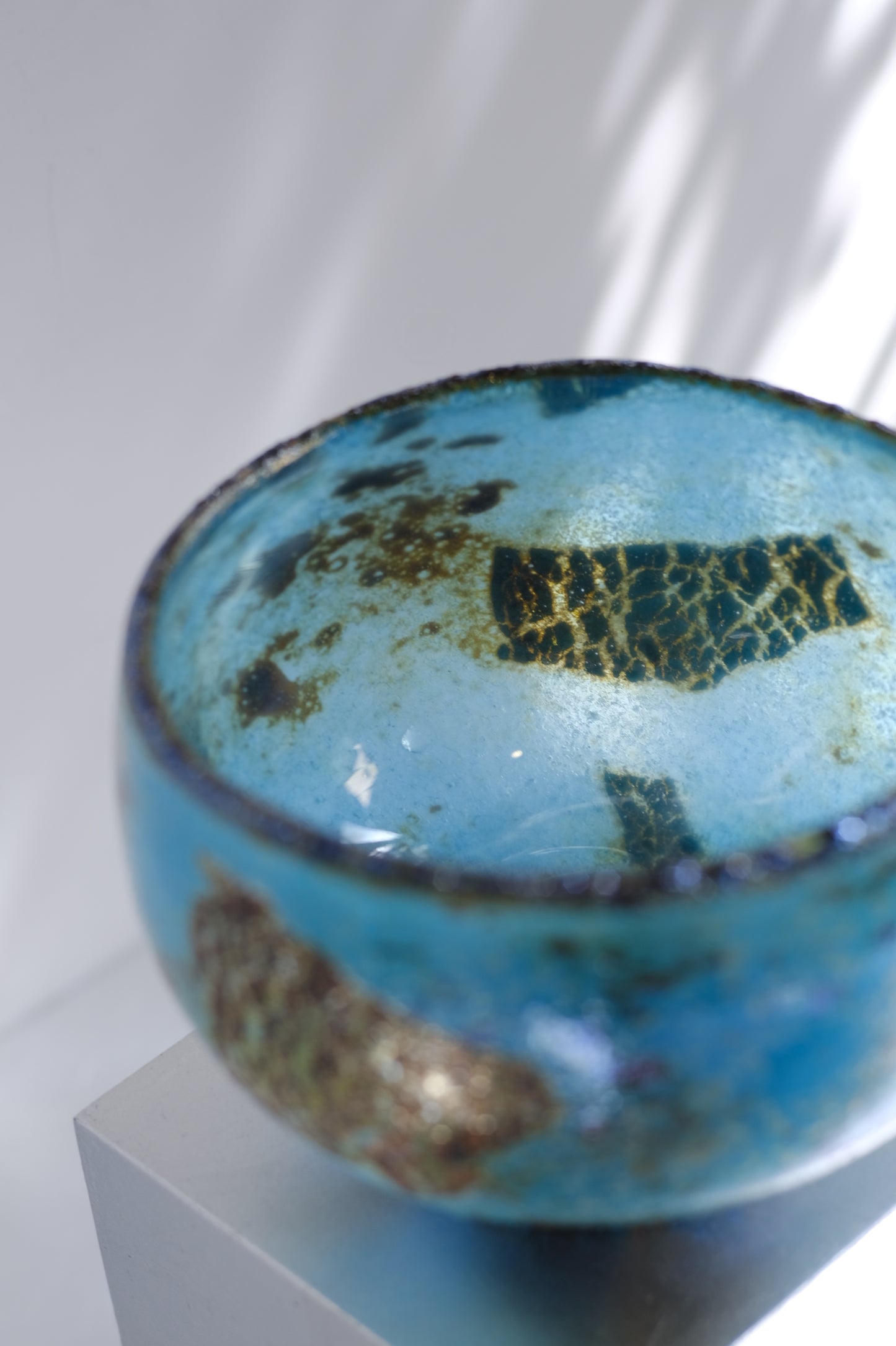 辻野剛 "abyss"玻璃茶碗 - 湛藍04