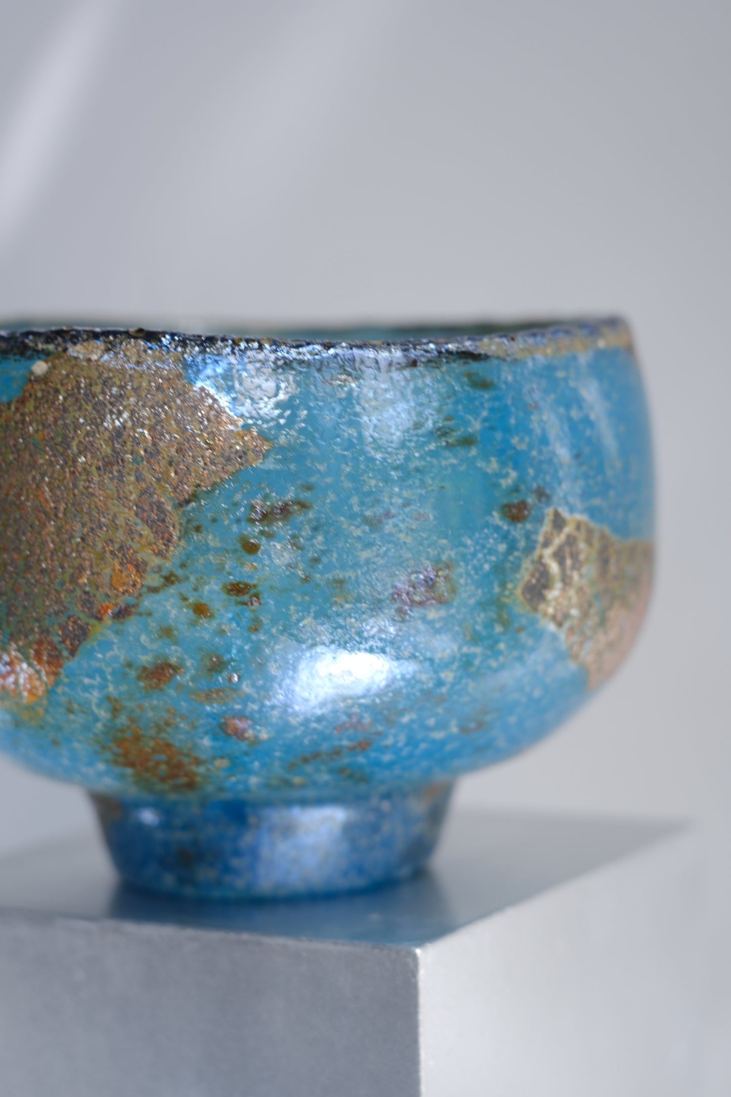 辻野剛 "abyss"玻璃茶碗 - 湛藍04