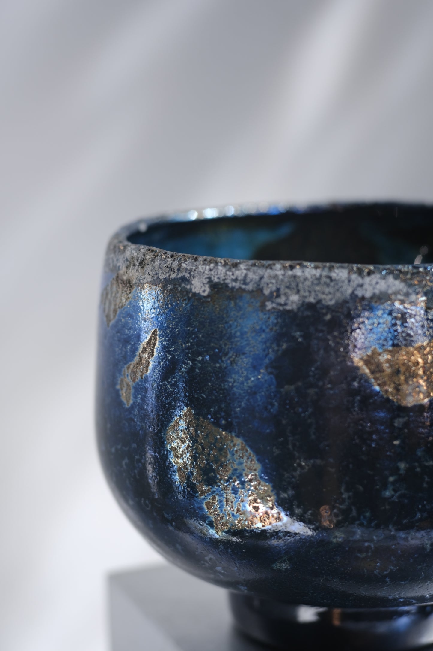 辻野剛 "abyss"玻璃茶碗 - 墨藍11