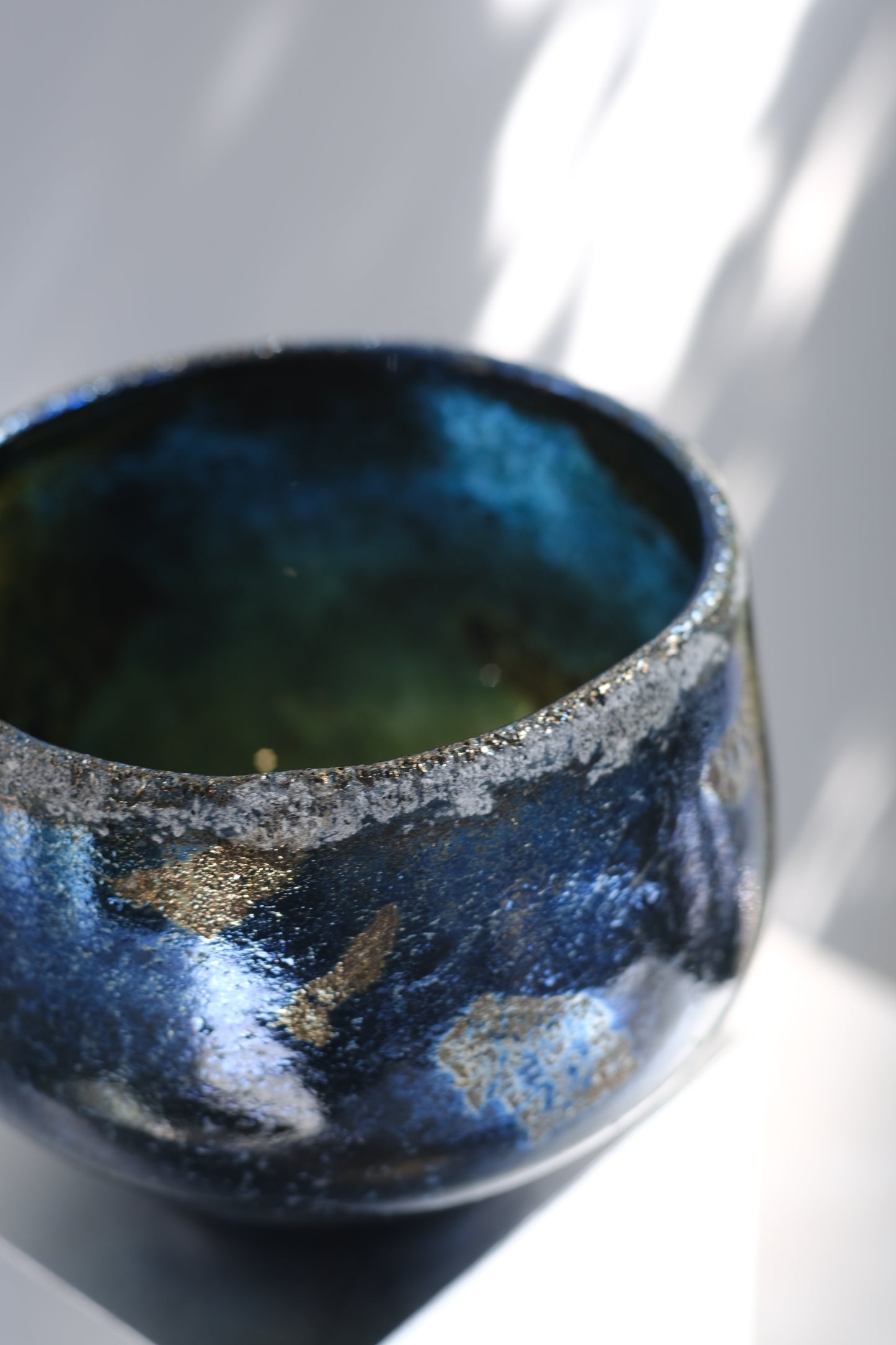 辻野剛 "abyss"玻璃茶碗 - 墨藍11