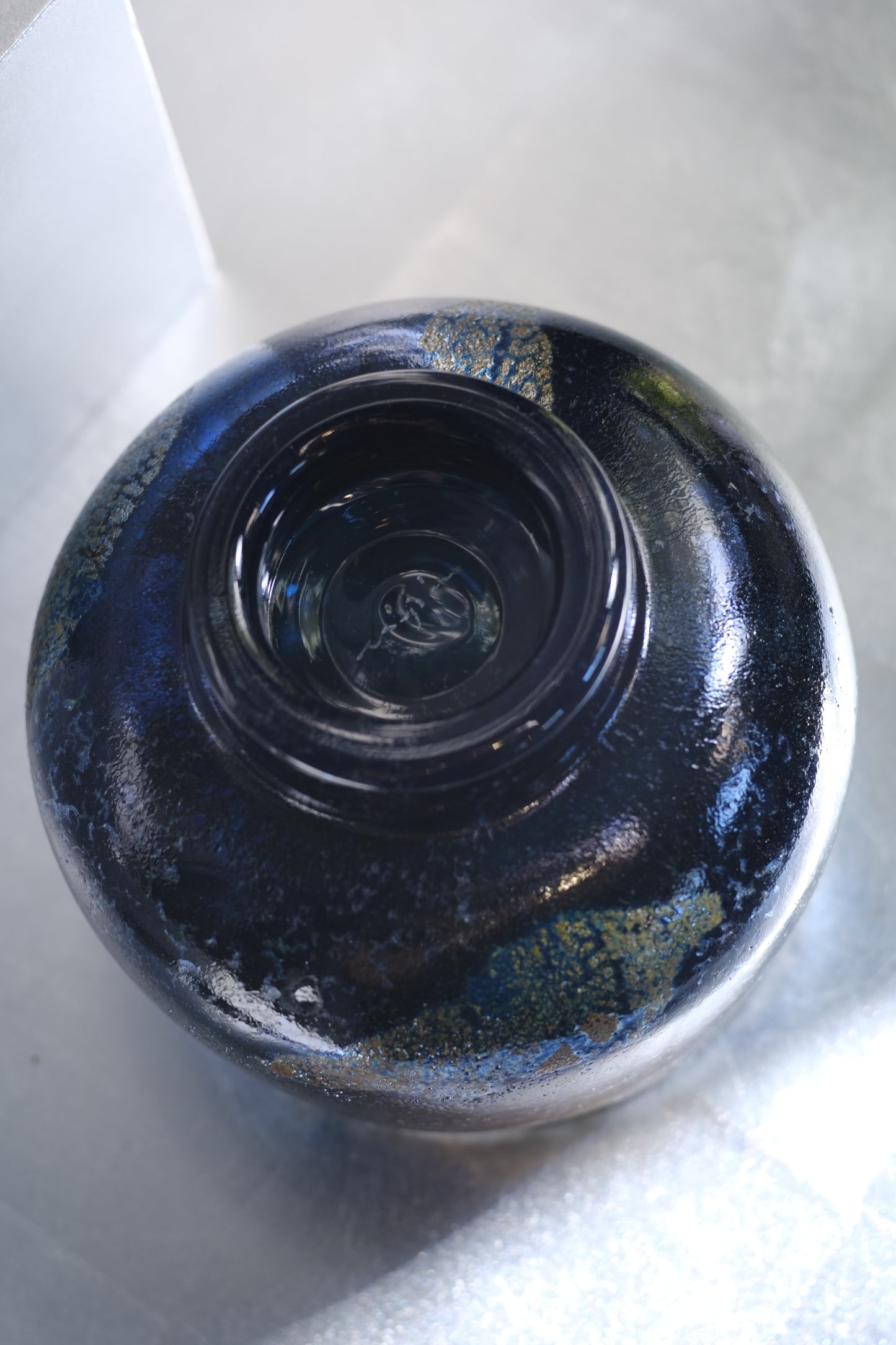 辻野剛 "abyss"玻璃茶碗 - 墨藍11