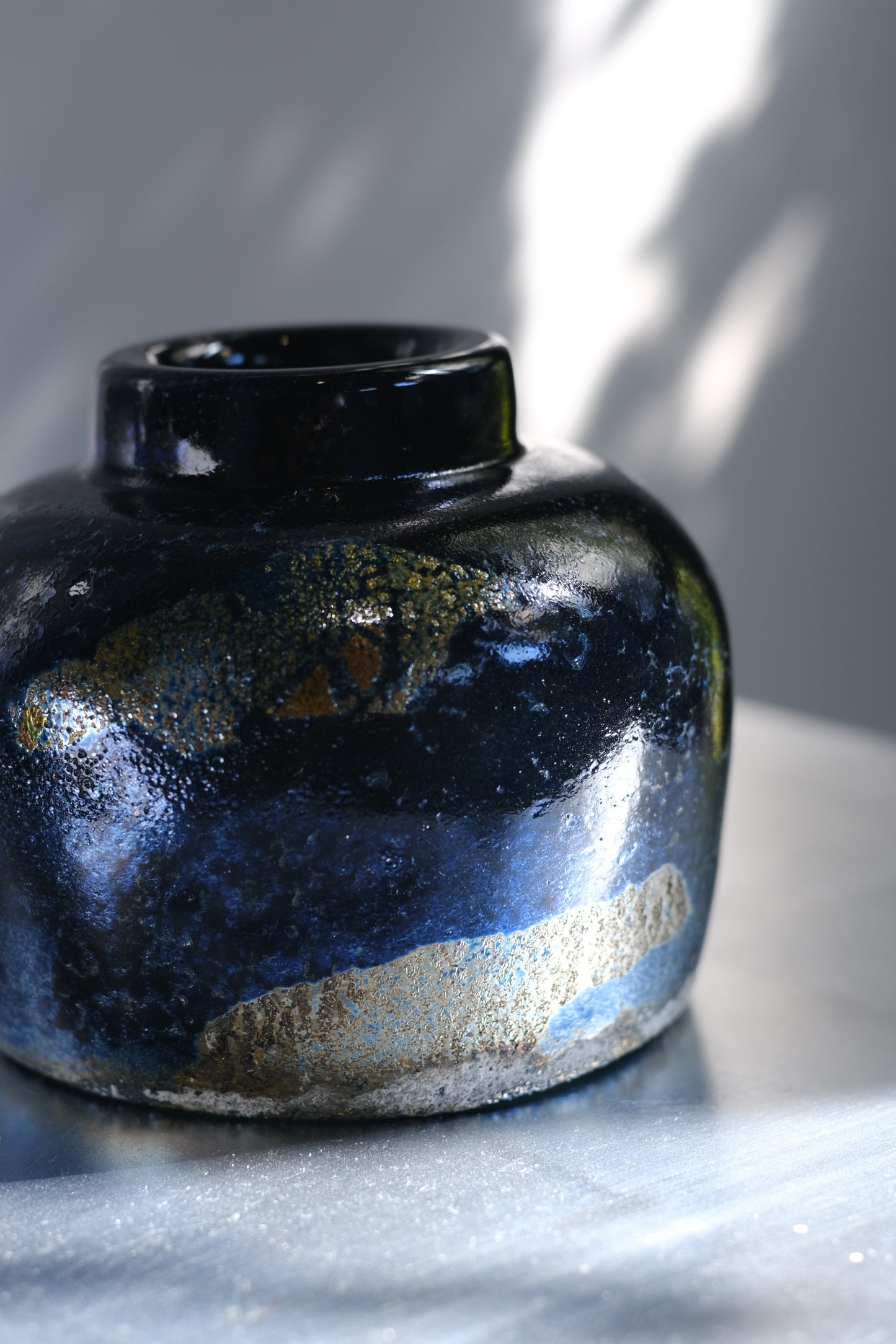 辻野剛 "abyss"玻璃茶碗 - 墨藍11