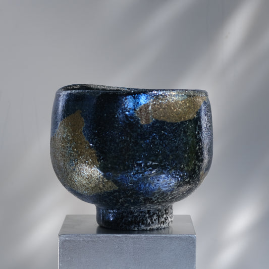 辻野剛 "abyss"玻璃茶碗 - 墨藍12