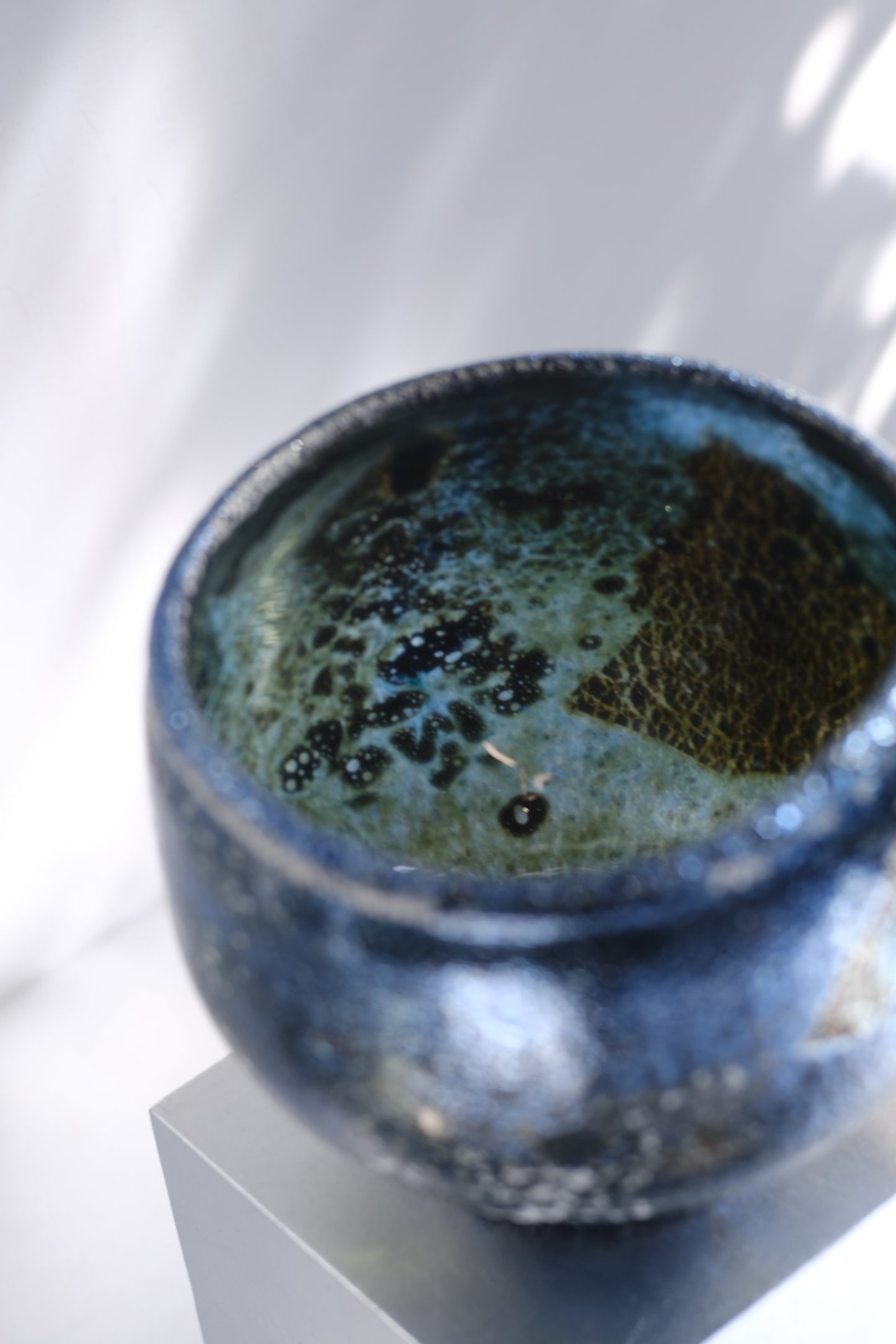 辻野剛 "abyss"玻璃茶碗 - 墨藍12