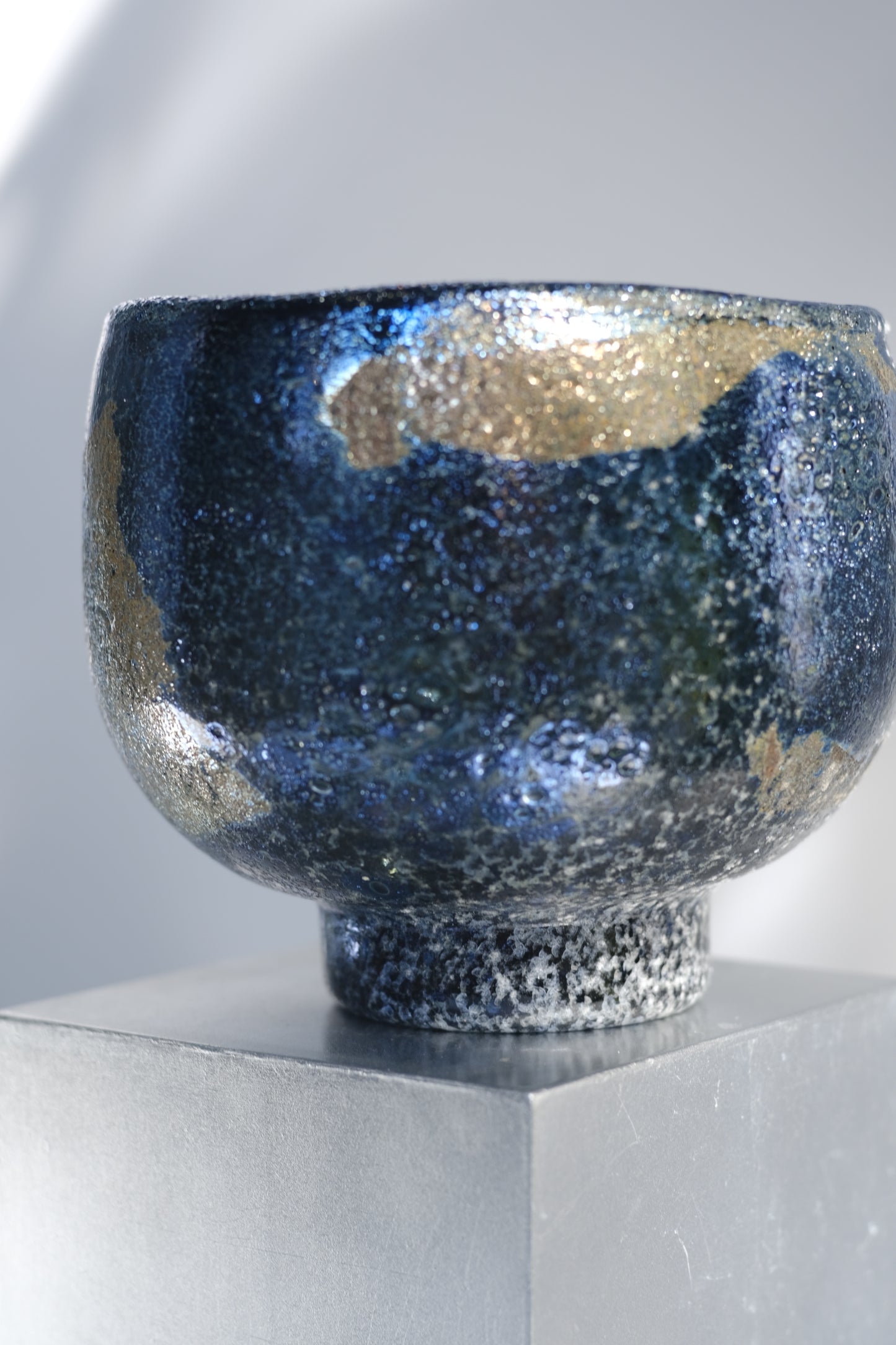 辻野剛 "abyss"玻璃茶碗 - 墨藍12