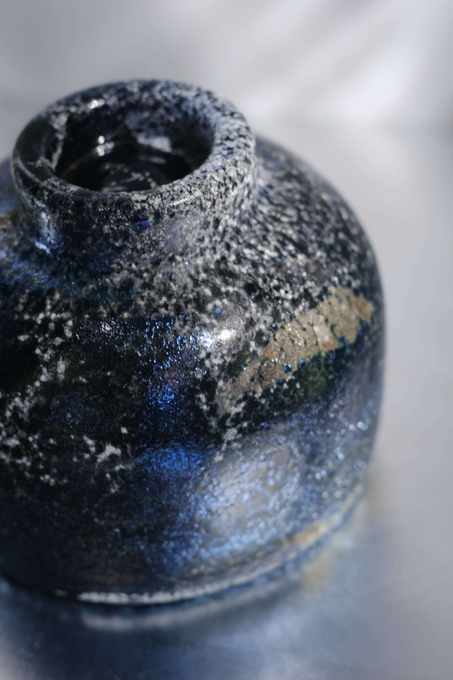辻野剛 "abyss"玻璃茶碗 - 墨藍12