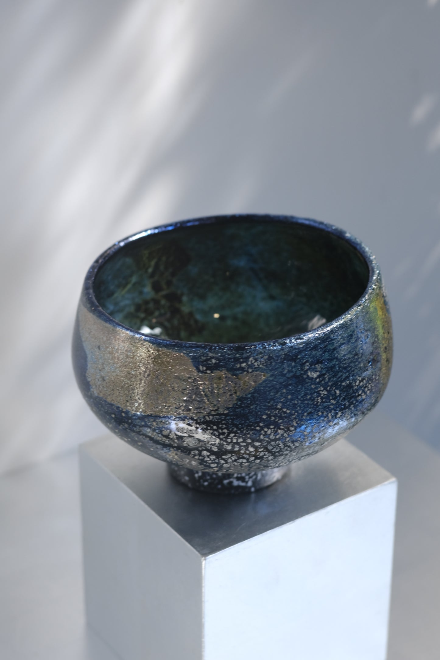 辻野剛 "abyss"玻璃茶碗 - 墨藍13