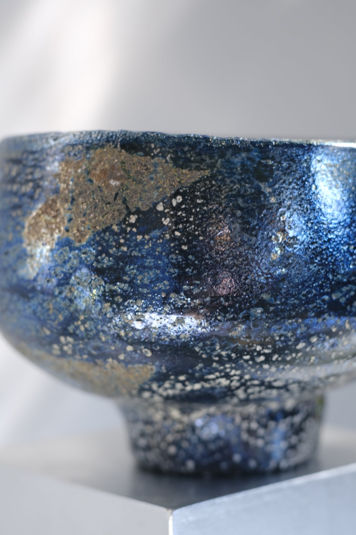 辻野剛 "abyss"玻璃茶碗 - 墨藍13