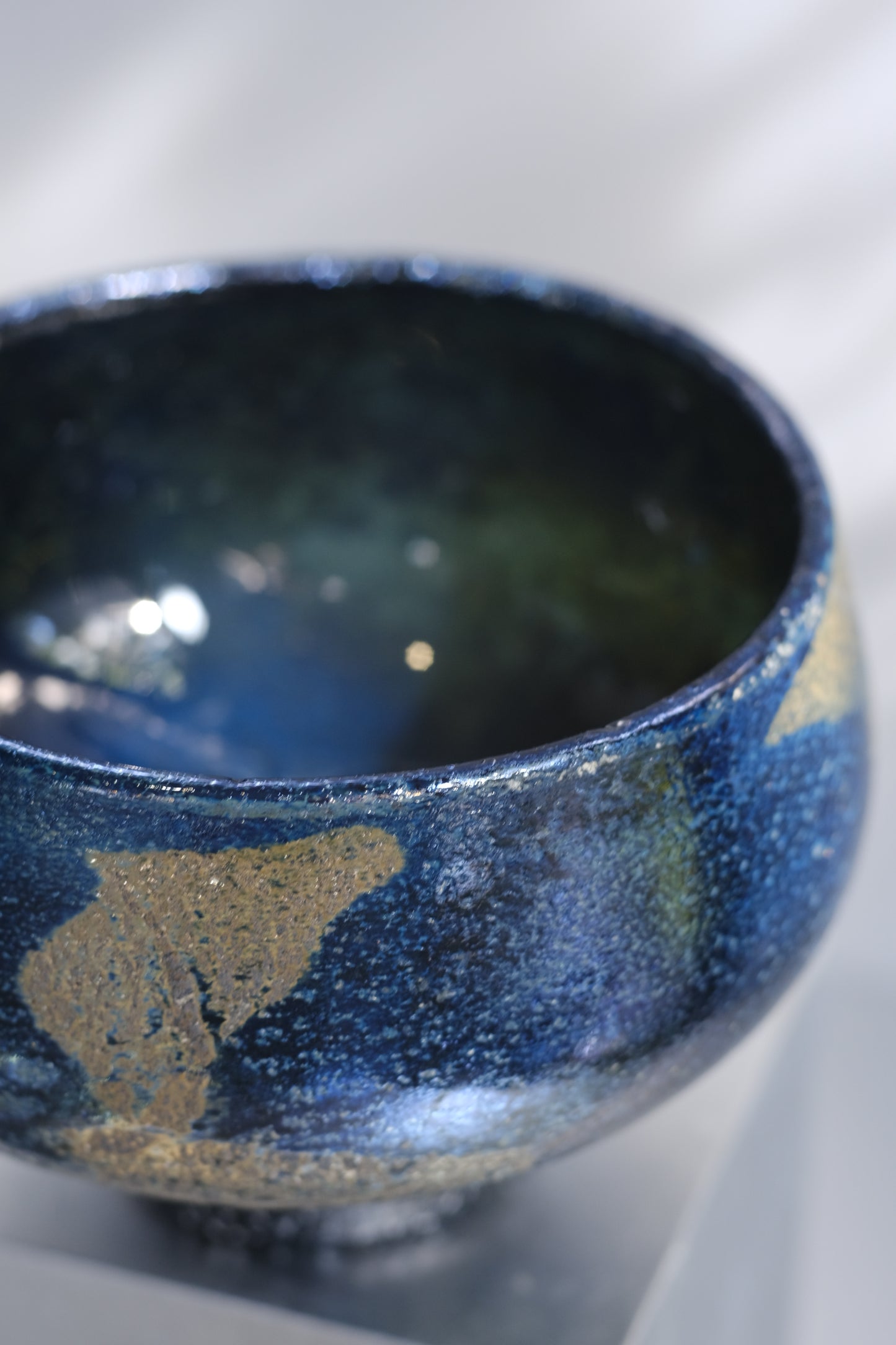 辻野剛 "abyss"玻璃茶碗 - 墨藍13