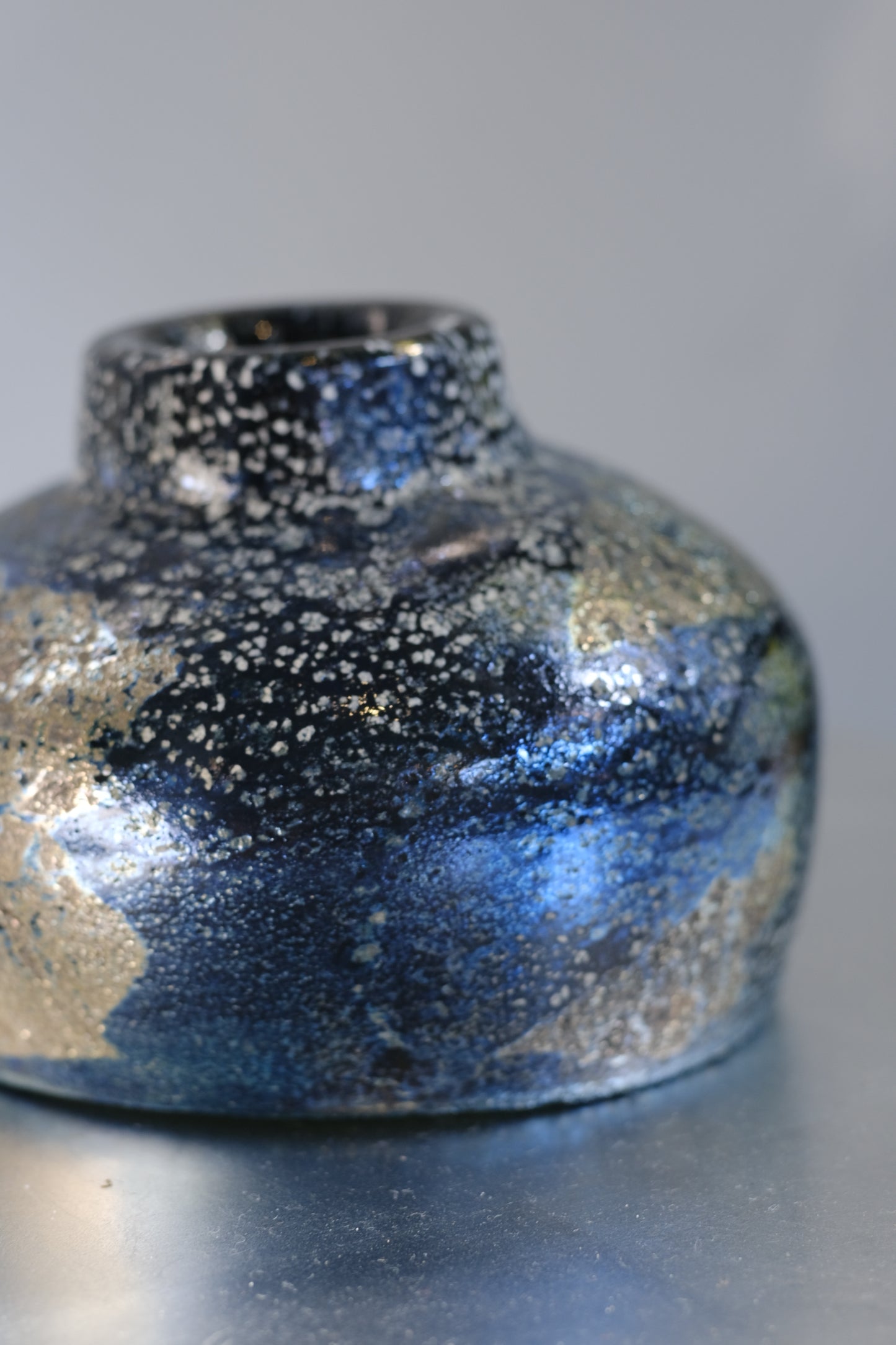 辻野剛 "abyss"玻璃茶碗 - 墨藍13