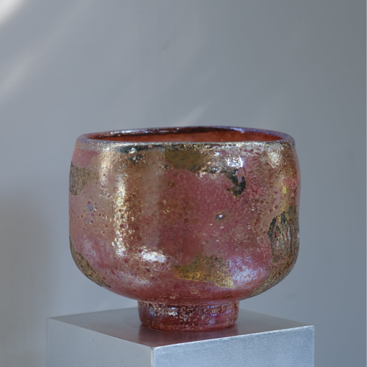 辻野剛 "abyss"玻璃茶碗 - 桃粉14