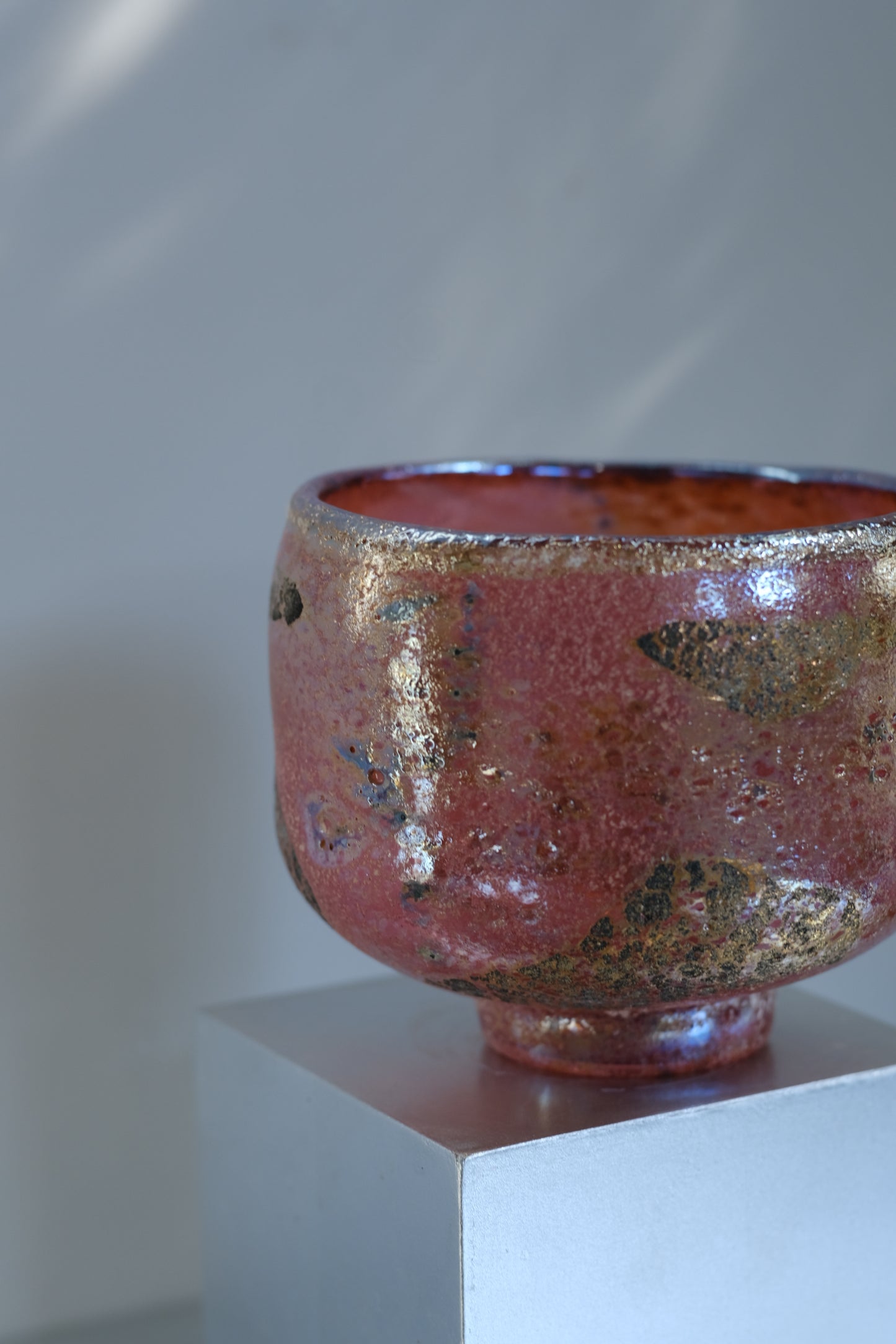 辻野剛 "abyss"玻璃茶碗 - 桃粉14