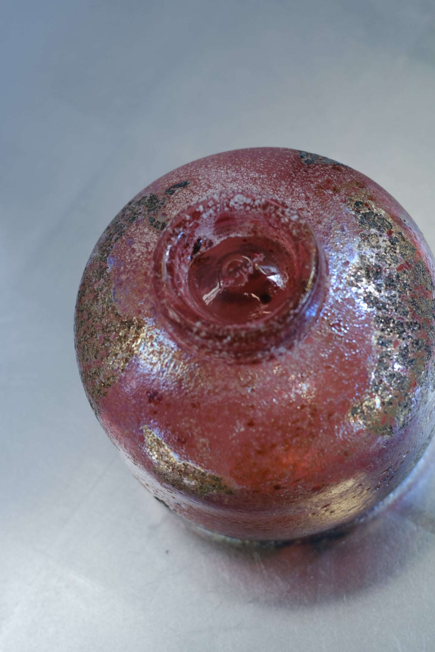 辻野剛 "abyss"玻璃茶碗 - 桃粉14