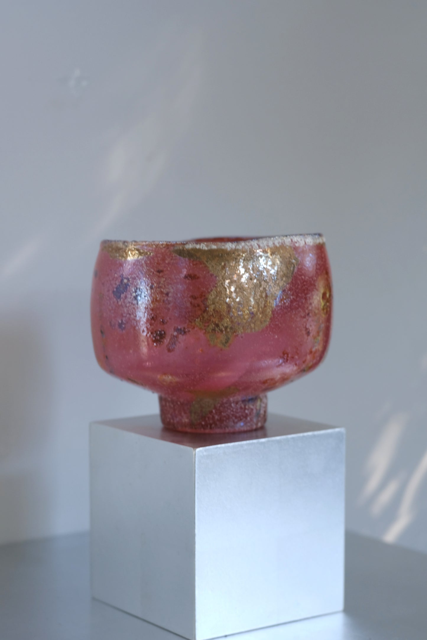 辻野剛 "abyss"玻璃茶碗 - 桃粉15