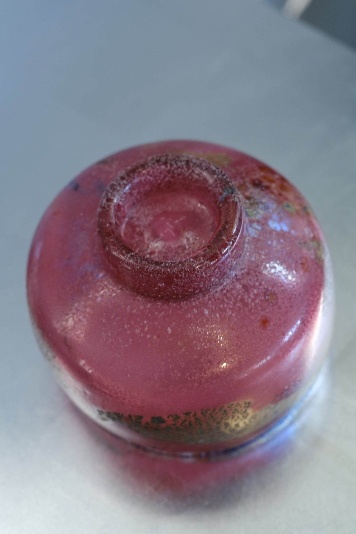 辻野剛 "abyss"玻璃茶碗 - 桃粉15