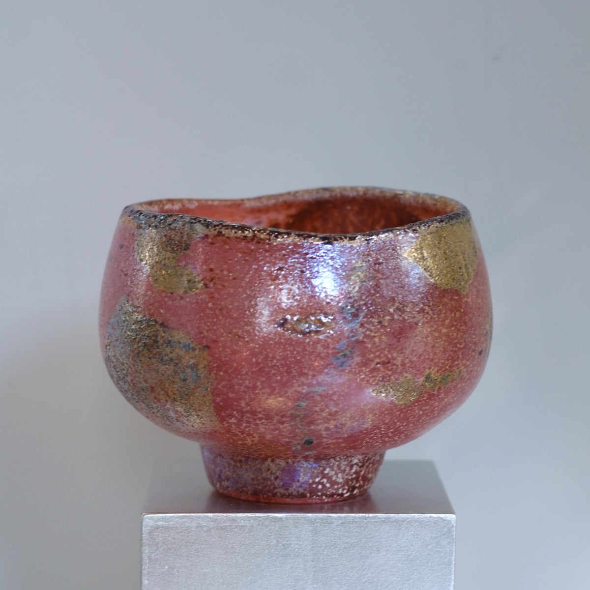 辻野剛 "abyss"玻璃茶碗 - 桃粉17