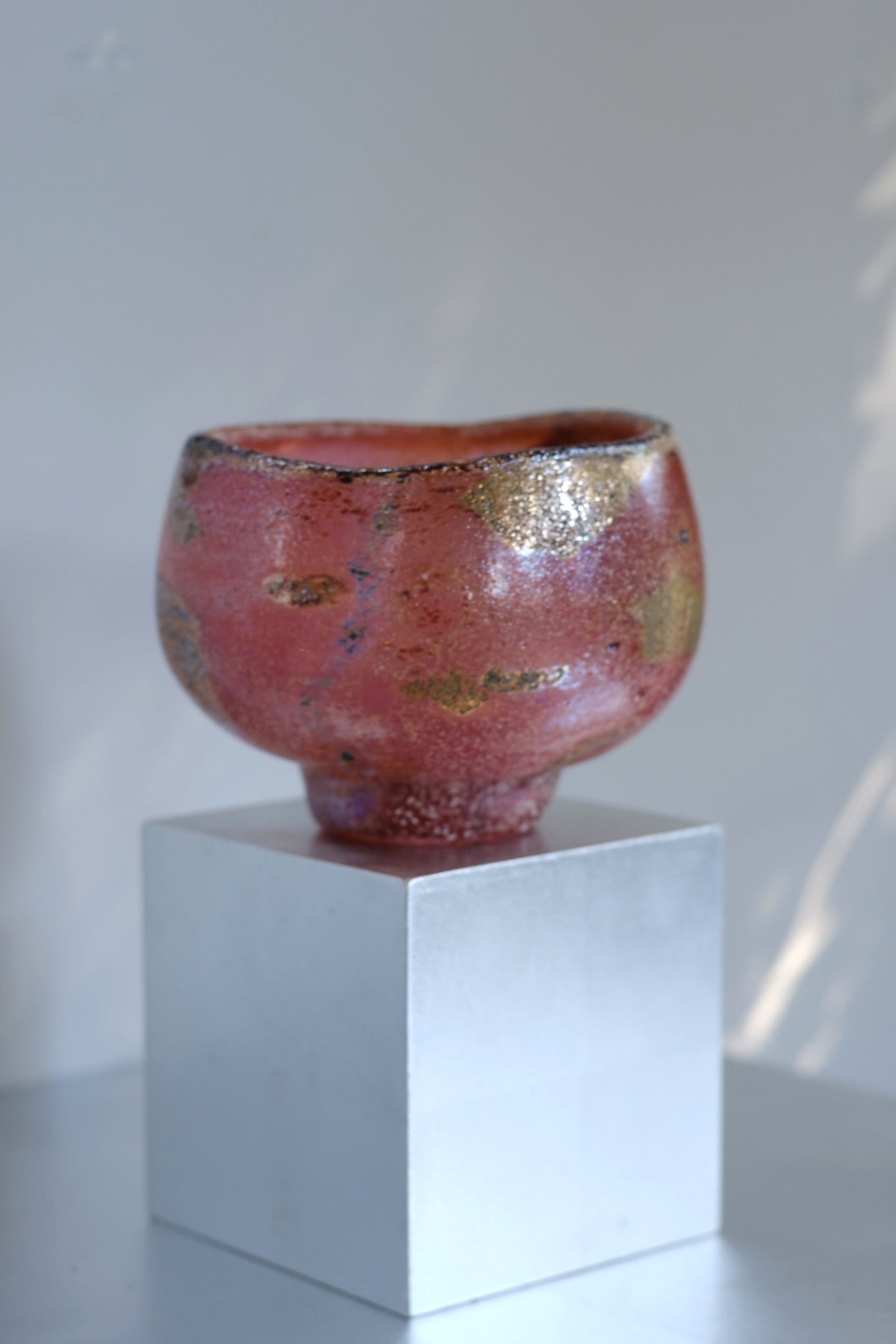 辻野剛 "abyss"玻璃茶碗 - 桃粉17