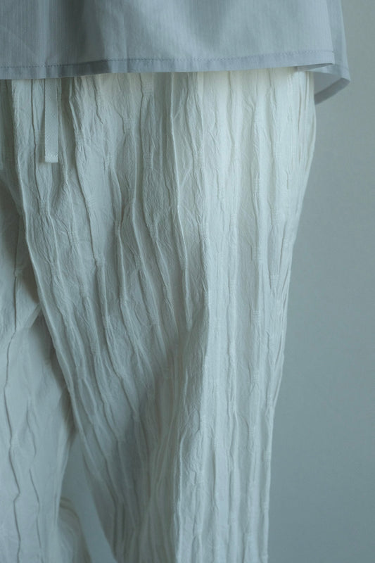 唐新雅 Xinya Tang -抓褶布直筒長褲(米)