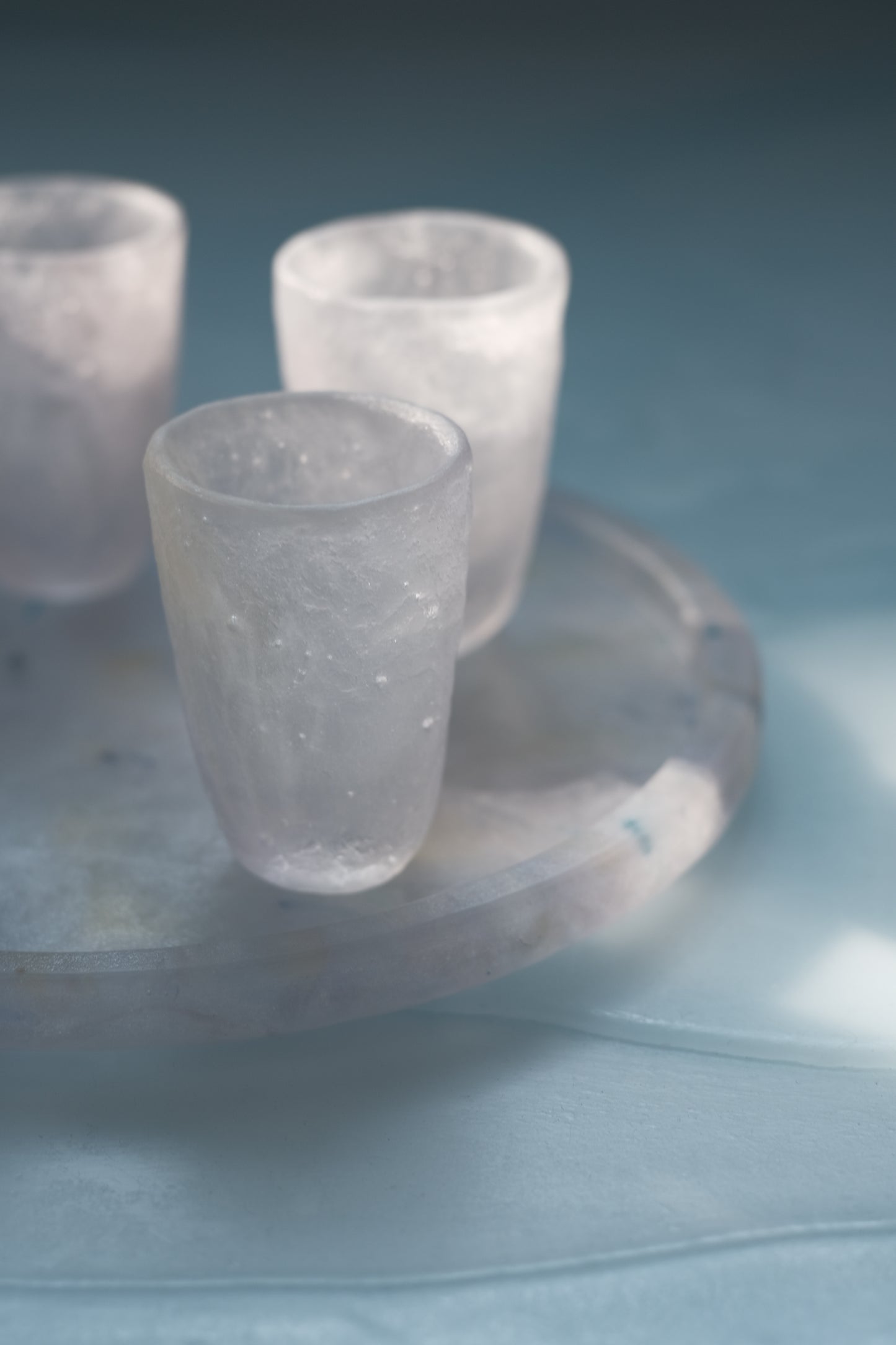 佐藤幸惠 鑄造玻璃茶杯-櫻粉