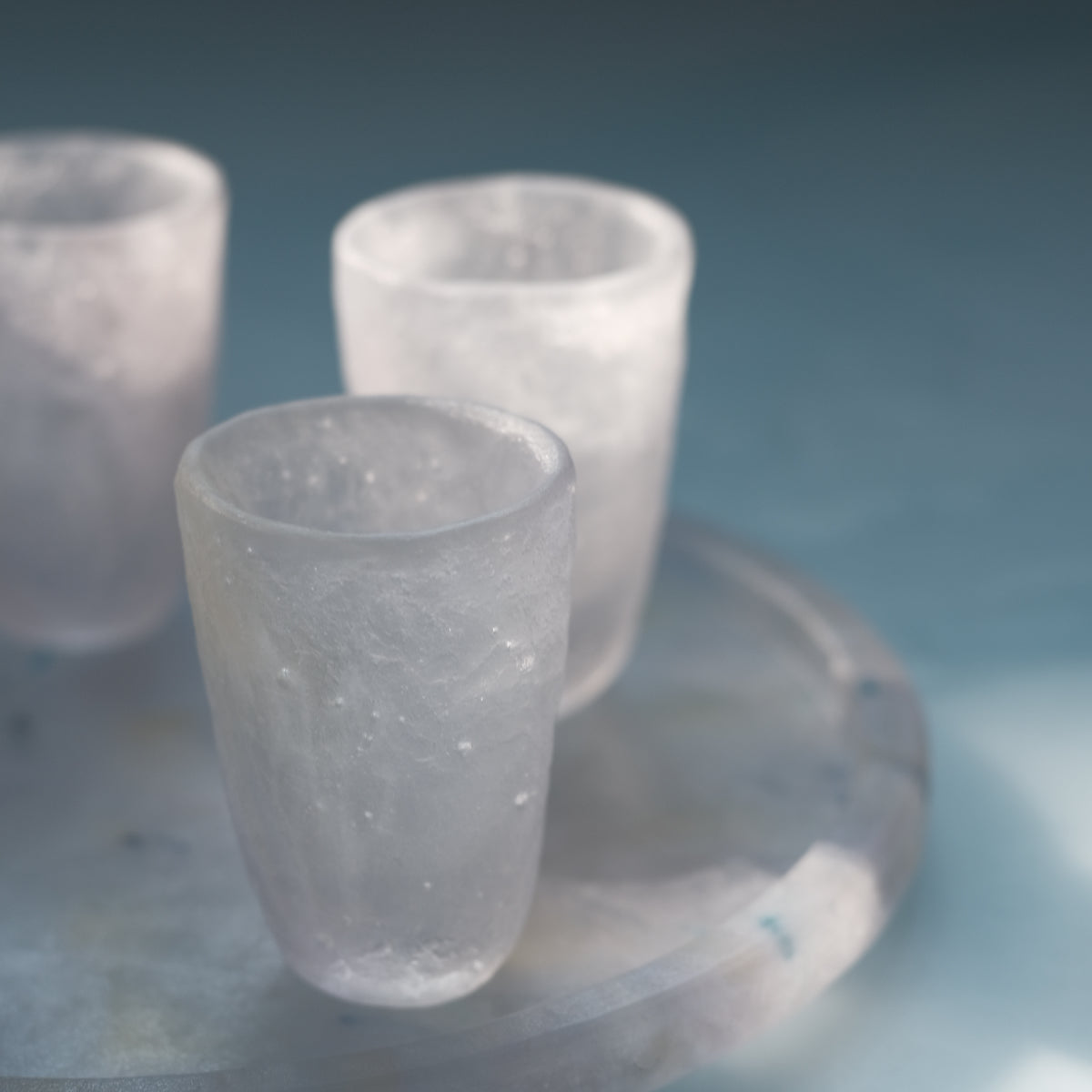 佐藤幸惠 鑄造玻璃茶杯-櫻粉