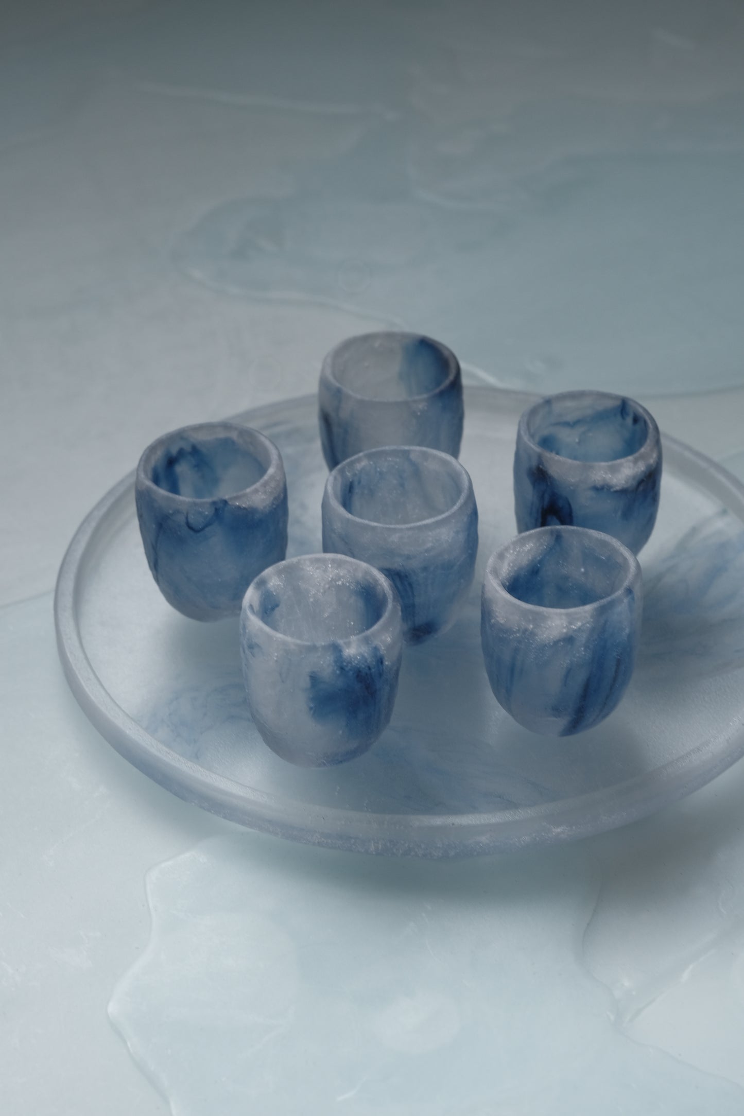 佐藤幸惠 鑄造玻璃茶杯-海藍