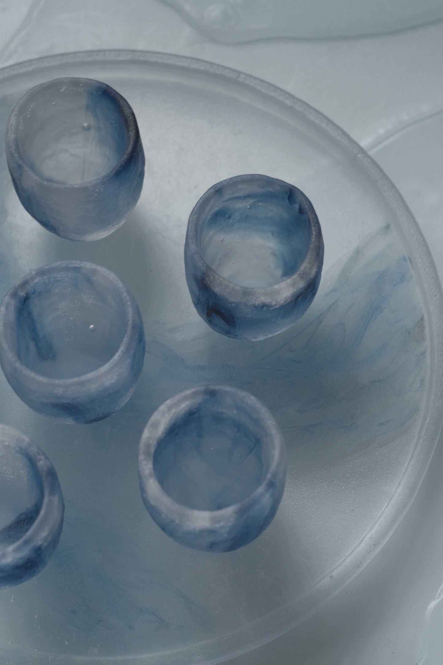 佐藤幸惠 鑄造玻璃茶杯-海藍