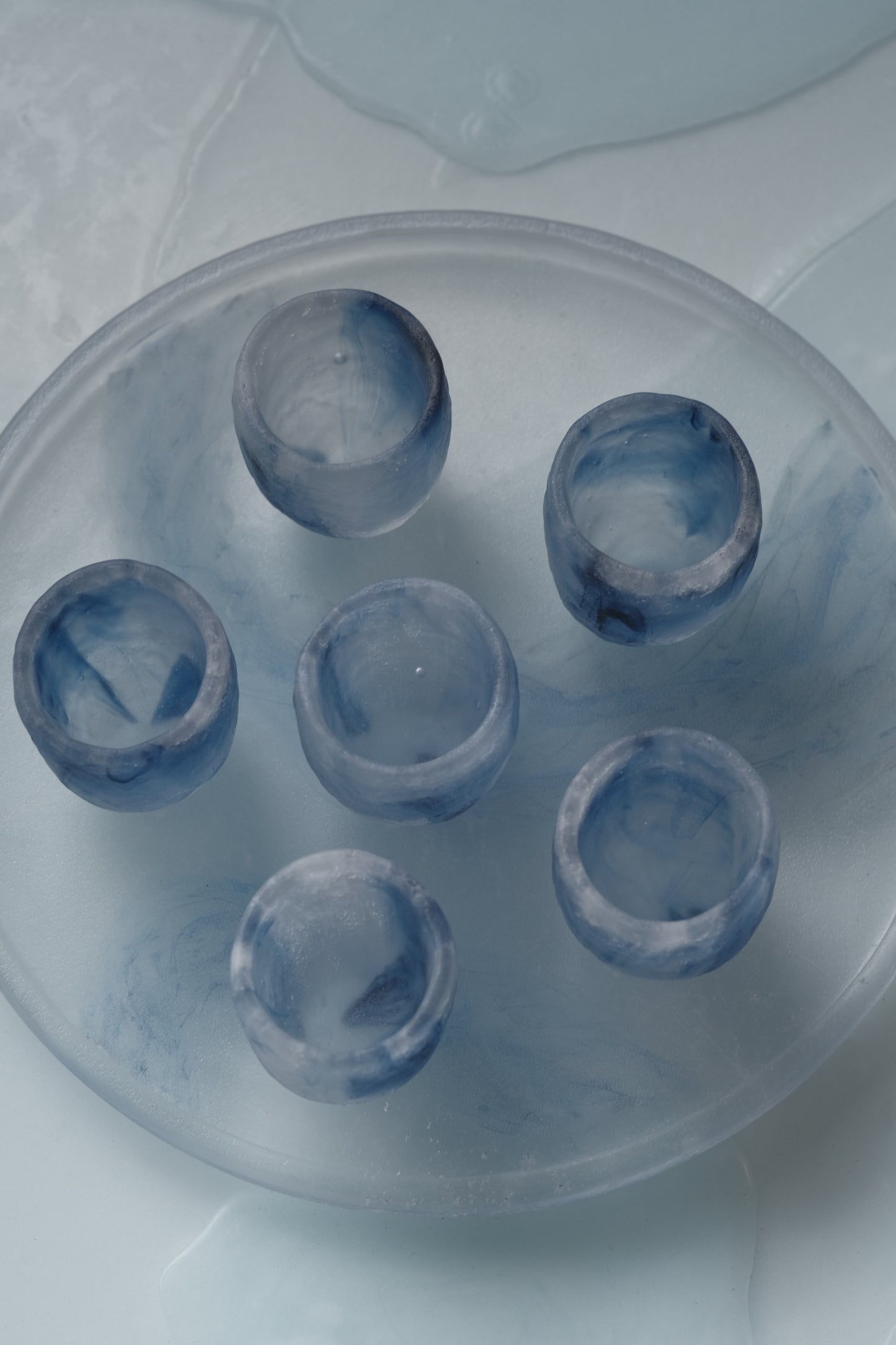 佐藤幸惠 鑄造玻璃茶杯-海藍