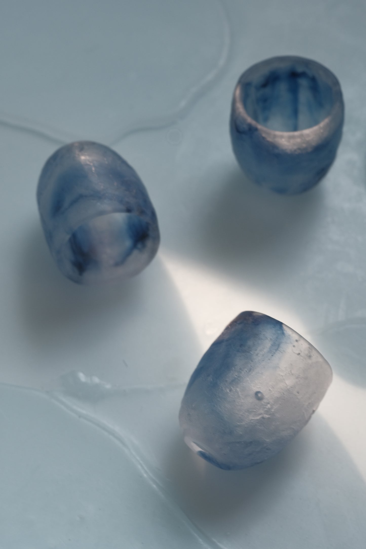 佐藤幸惠 鑄造玻璃茶杯-海藍