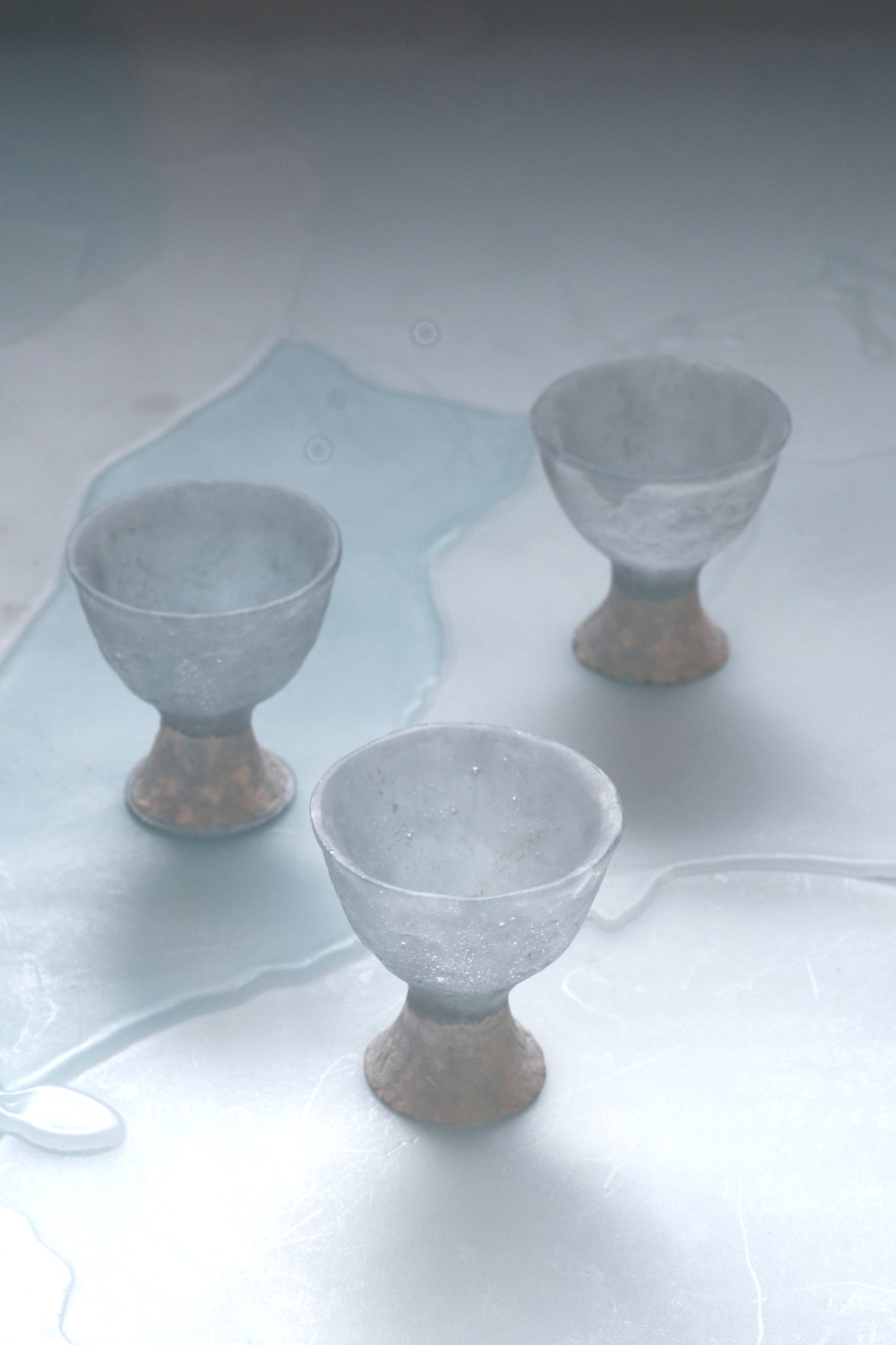 佐藤幸惠 鑄造玻璃高腳茶杯-陶