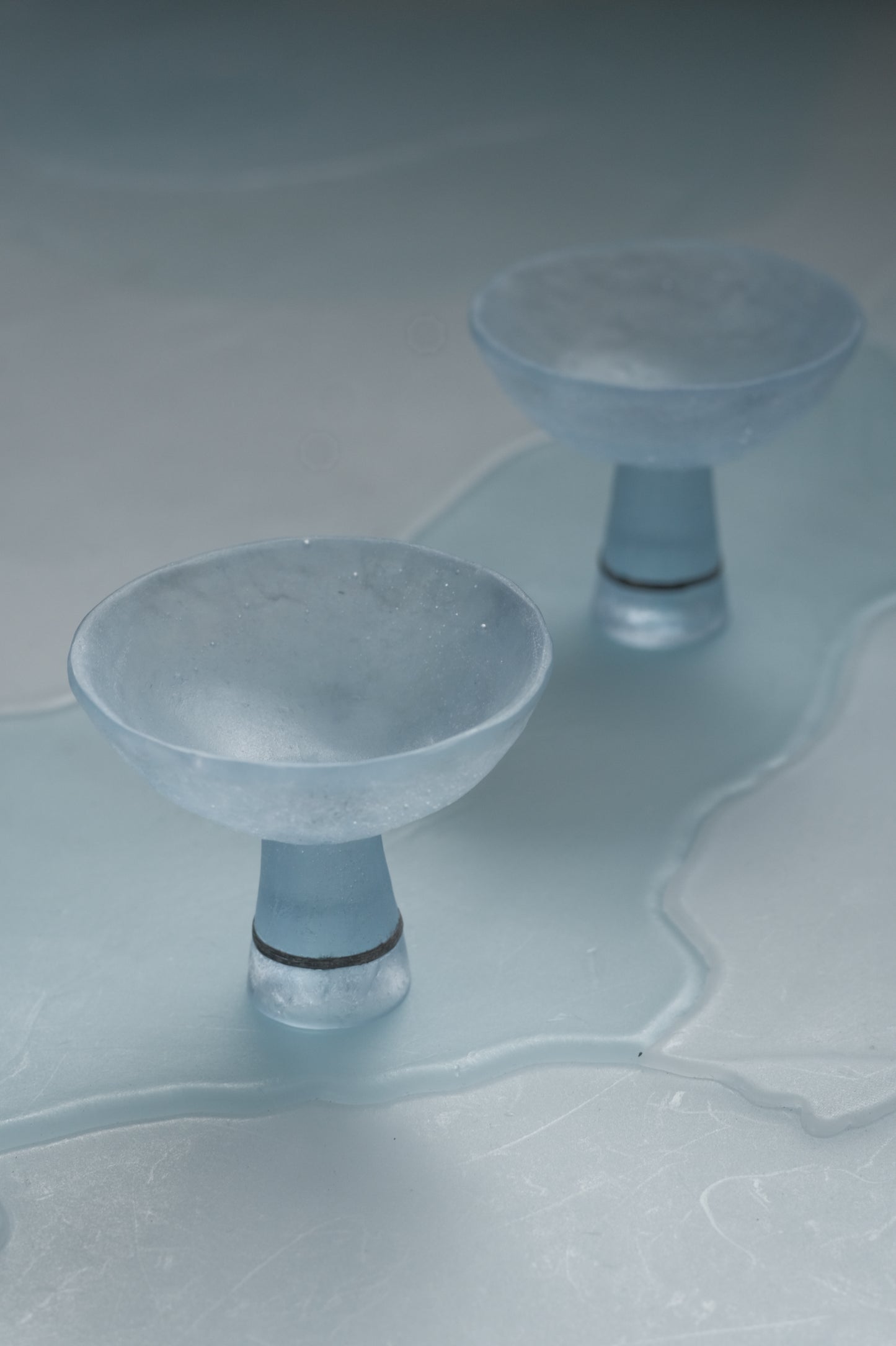 佐藤幸惠 鑄造玻璃高腳茶杯-金屬線