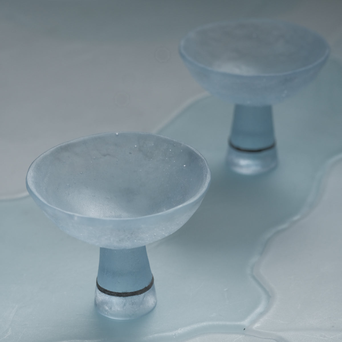 佐藤幸惠 鑄造玻璃高腳茶杯-金屬線