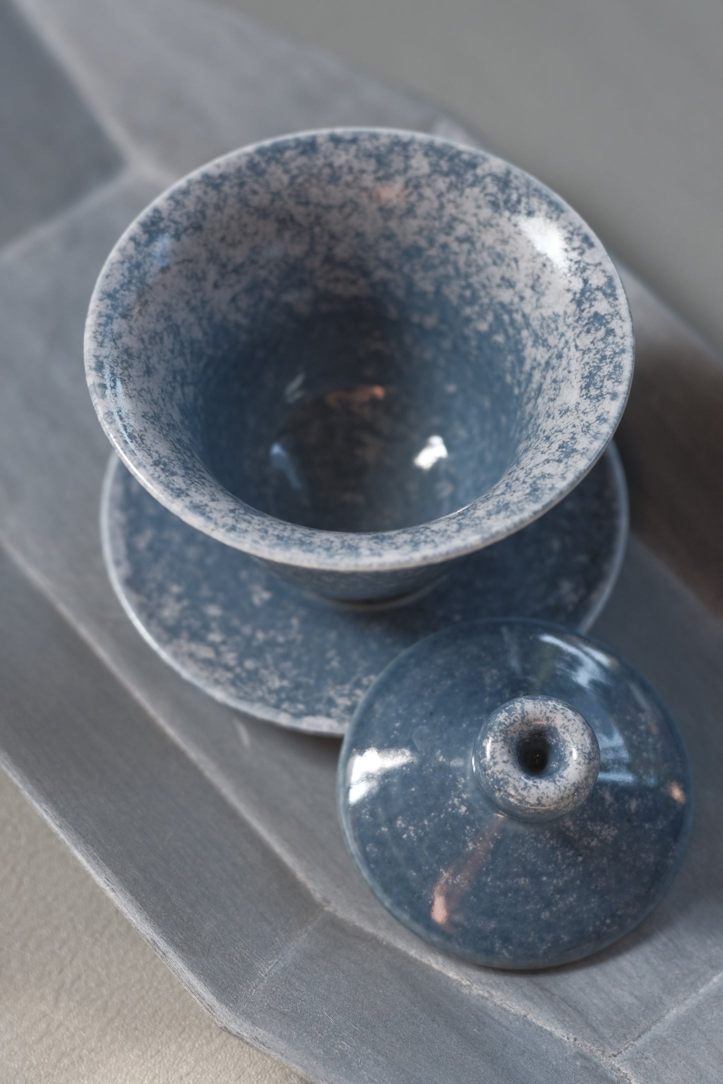 月亭- 韓國柴燒藍釉陶瓷蓋碗組 02