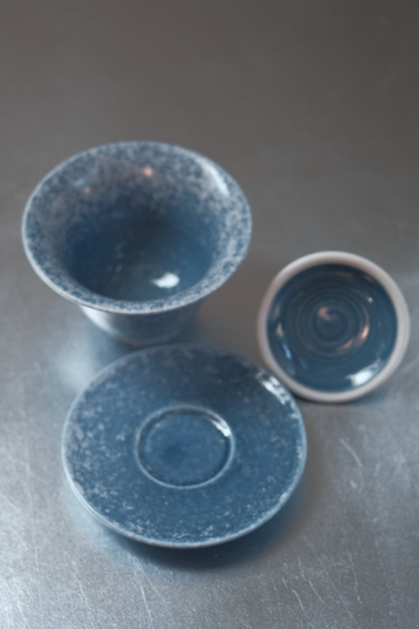 月亭- 韓國柴燒藍釉陶瓷蓋碗組 02