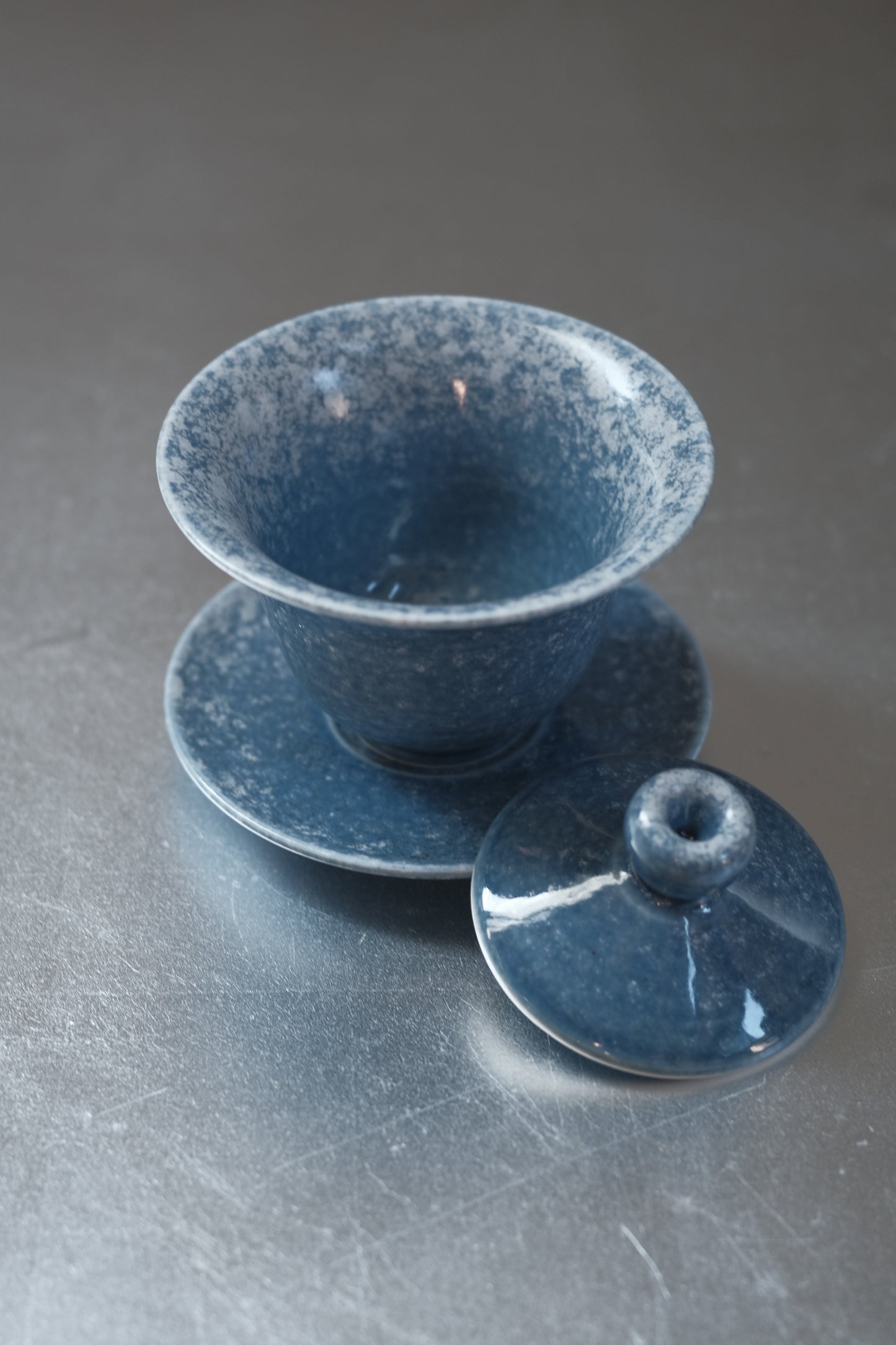 月亭- 韓國柴燒藍釉陶瓷蓋碗組 02