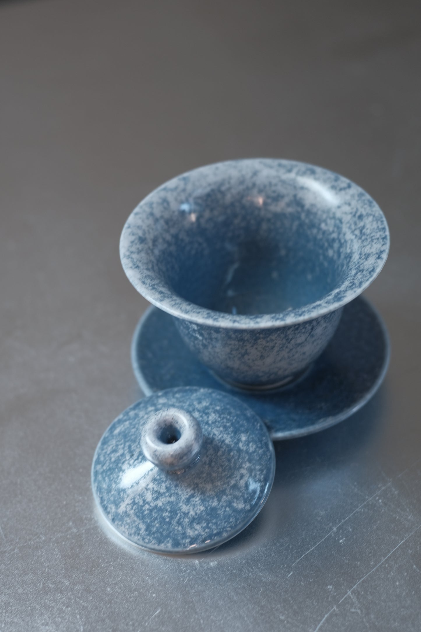 月亭- 韓國柴燒藍釉陶瓷蓋碗組 03