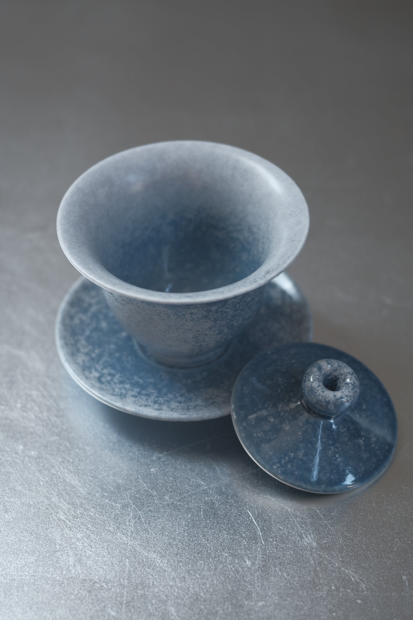 月亭- 韓國柴燒藍釉陶瓷蓋碗組 04