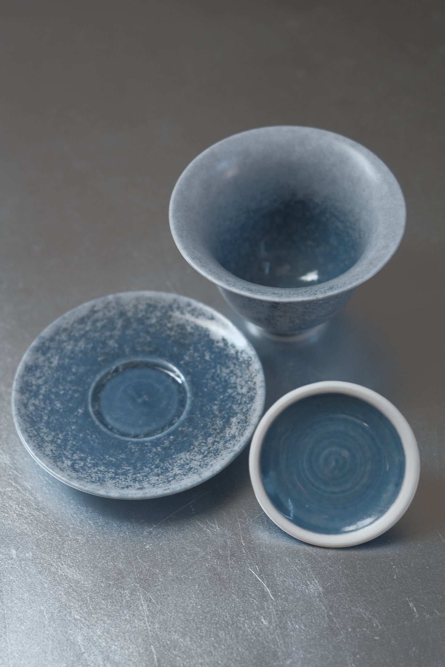 月亭- 韓國柴燒藍釉陶瓷蓋碗組 04