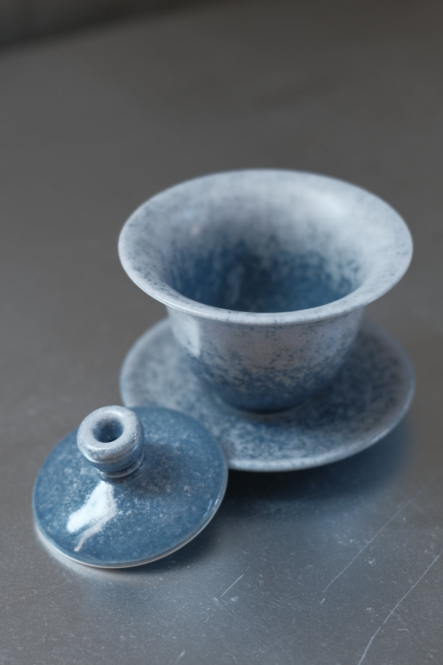 月亭- 韓國柴燒藍釉陶瓷蓋碗組 05
