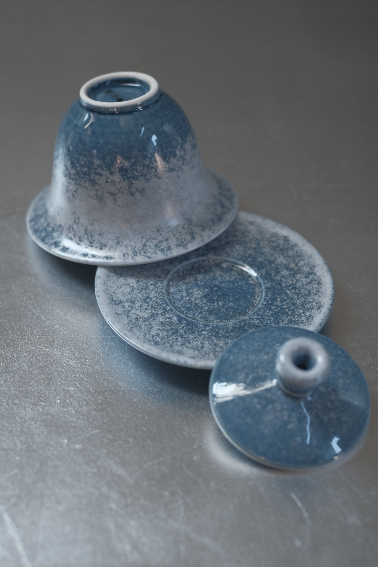 月亭- 韓國柴燒藍釉陶瓷蓋碗組 05