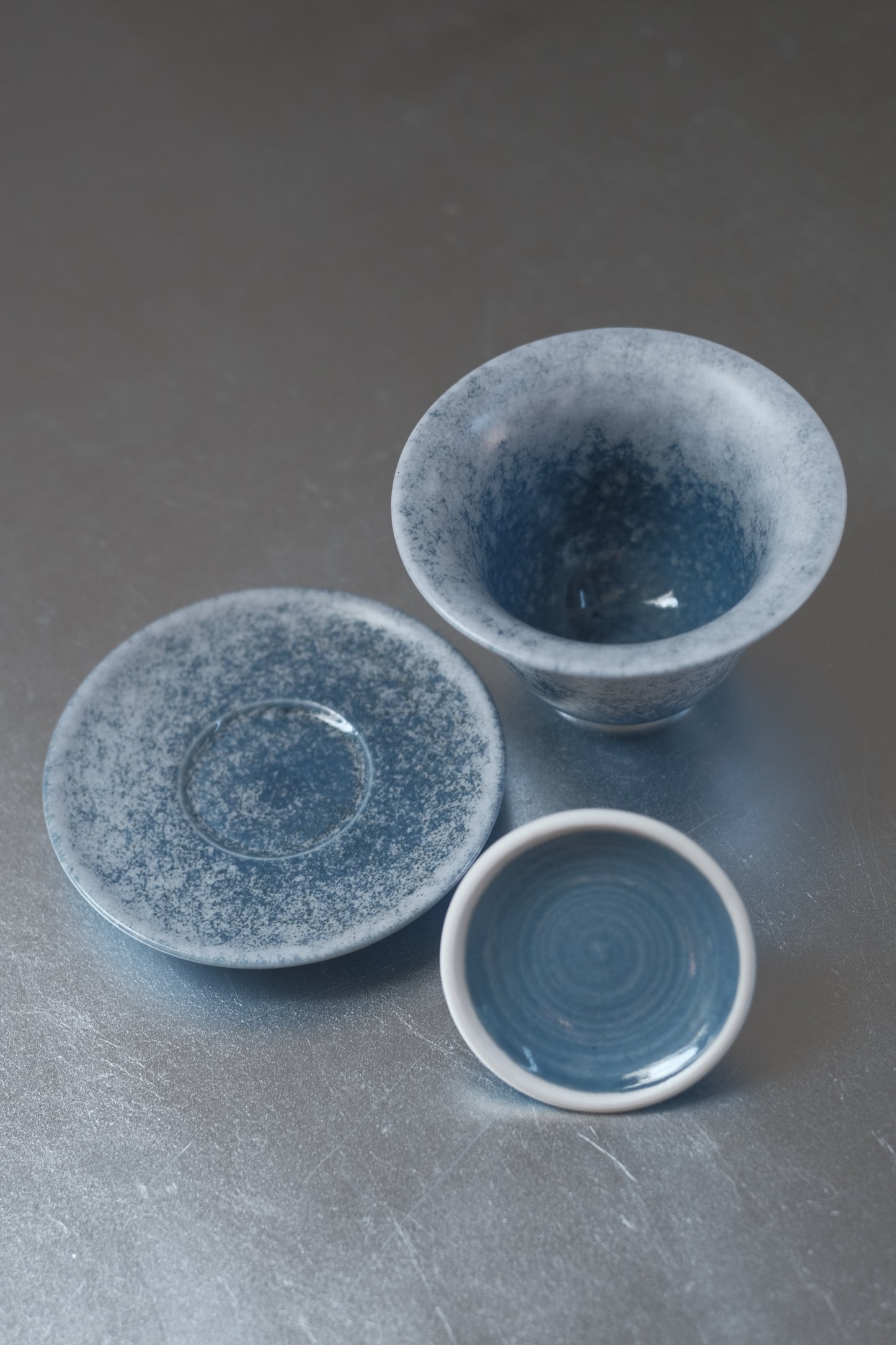 月亭- 韓國柴燒藍釉陶瓷蓋碗組 05
